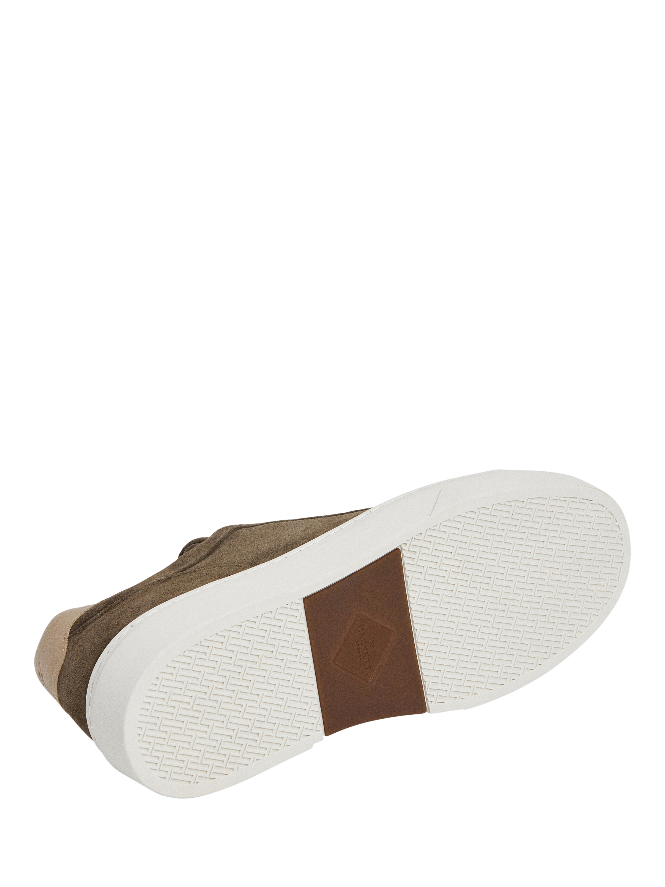 Product image 6 of 6, which shows Hackett London Lace Up Suede Trainers, Grey Green, 11