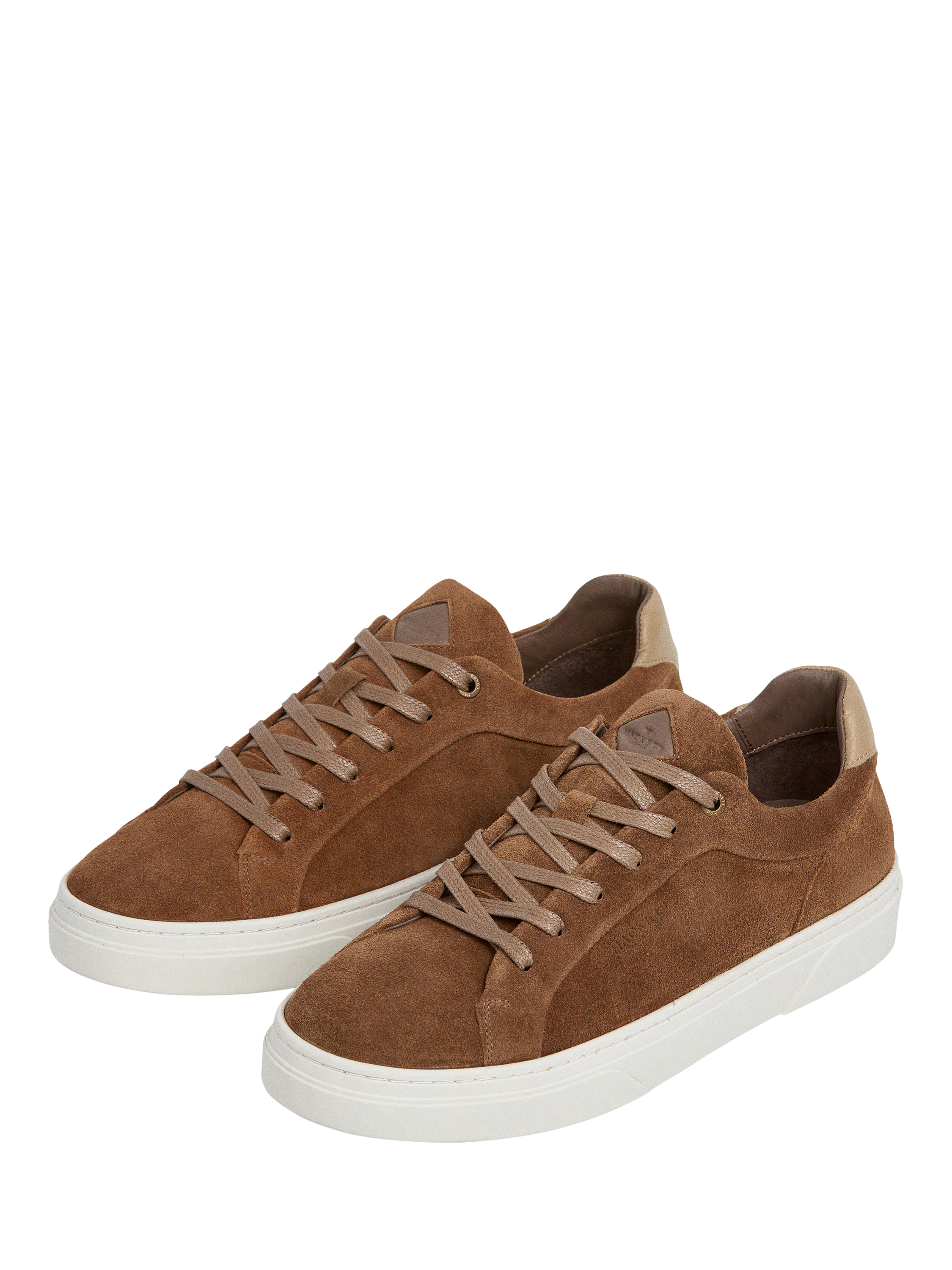 Product image 3 of 6, which shows Hackett London Lace Up Suede Trainers, Dark Stone Beige, 11