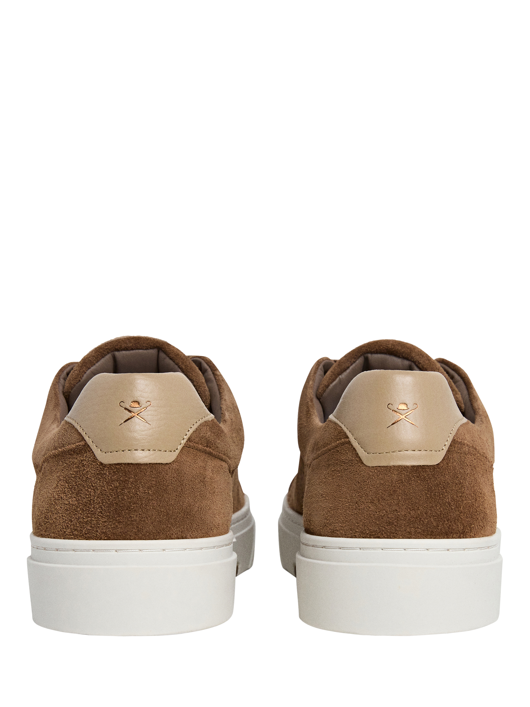 Product image 4 of 6, which shows Hackett London Lace Up Suede Trainers, Dark Stone Beige, 11