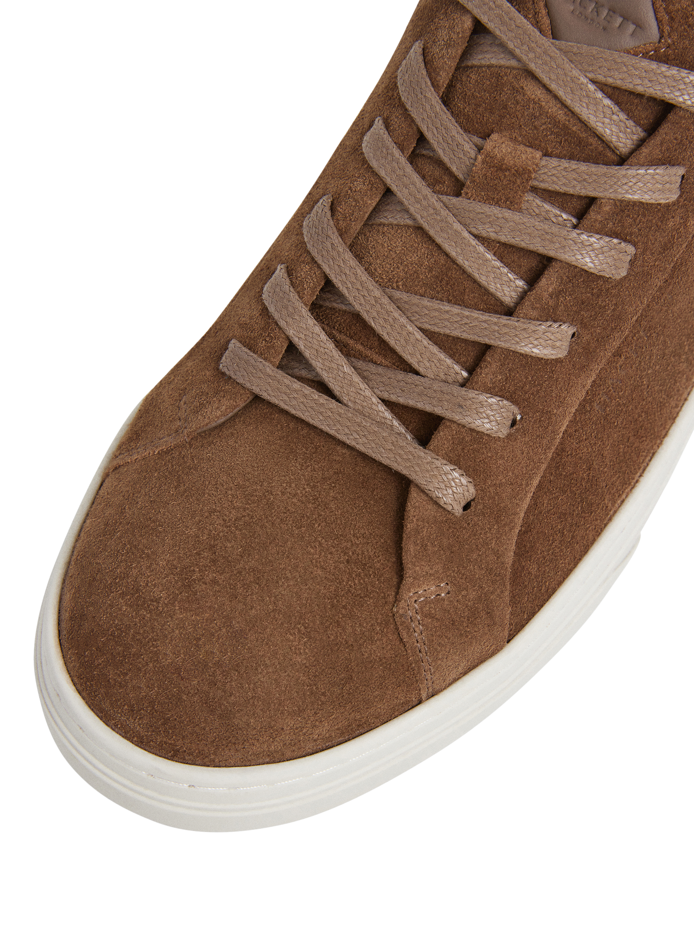 Product image 5 of 6, which shows Hackett London Lace Up Suede Trainers, Dark Stone Beige, 11