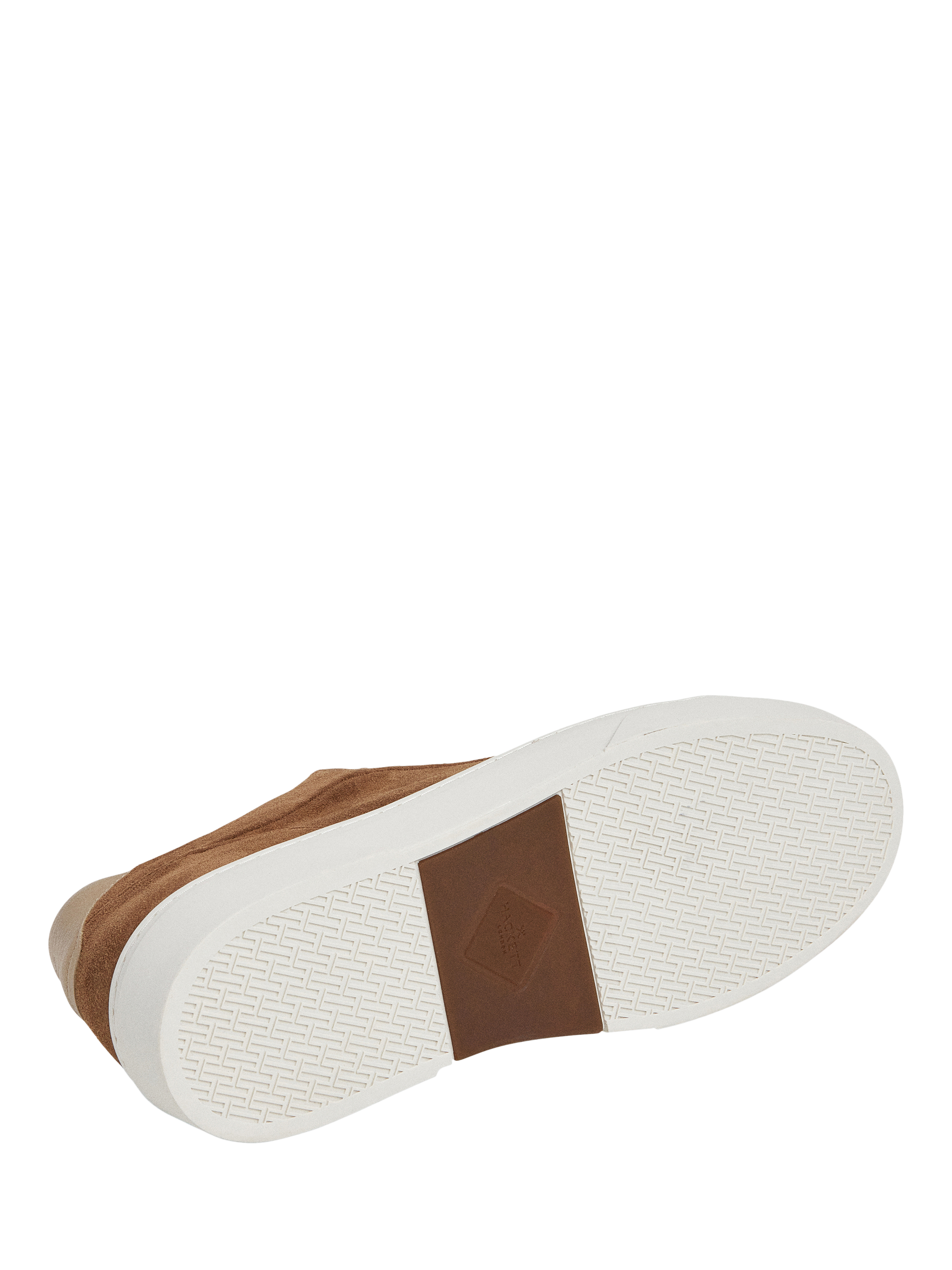 Product image 6 of 6, which shows Hackett London Lace Up Suede Trainers, Dark Stone Beige, 11