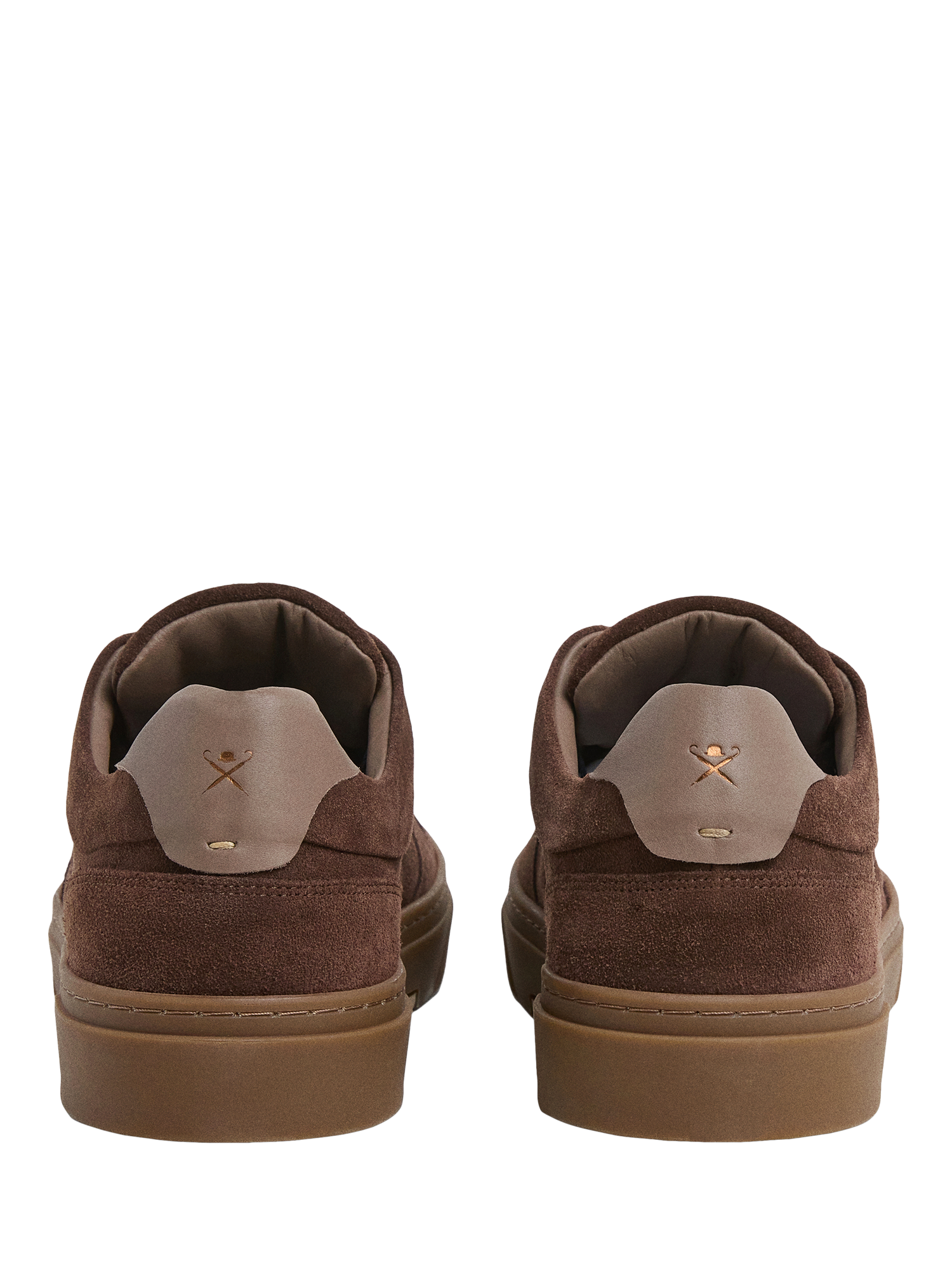 Product image 4 of 6, which shows Hackett London Tonal Motif Suede Trainers, Bark Brown, 11