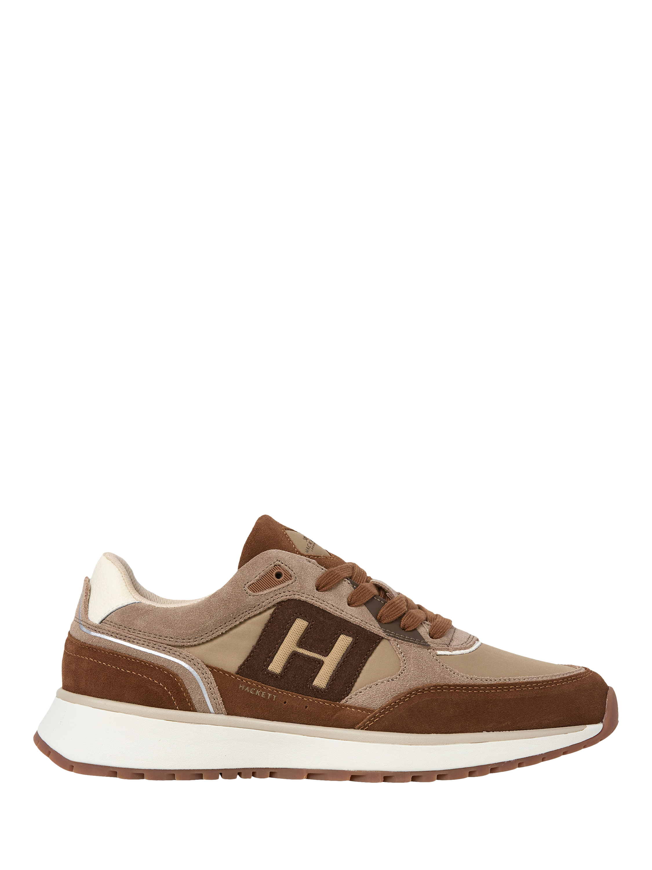 Product image 1 of 6, which shows Hackett London Otto Lace Up Trainers, Beige, 11