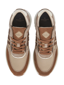 Hackett London Otto Lace Up Trainers, Beige - view 2, Beige