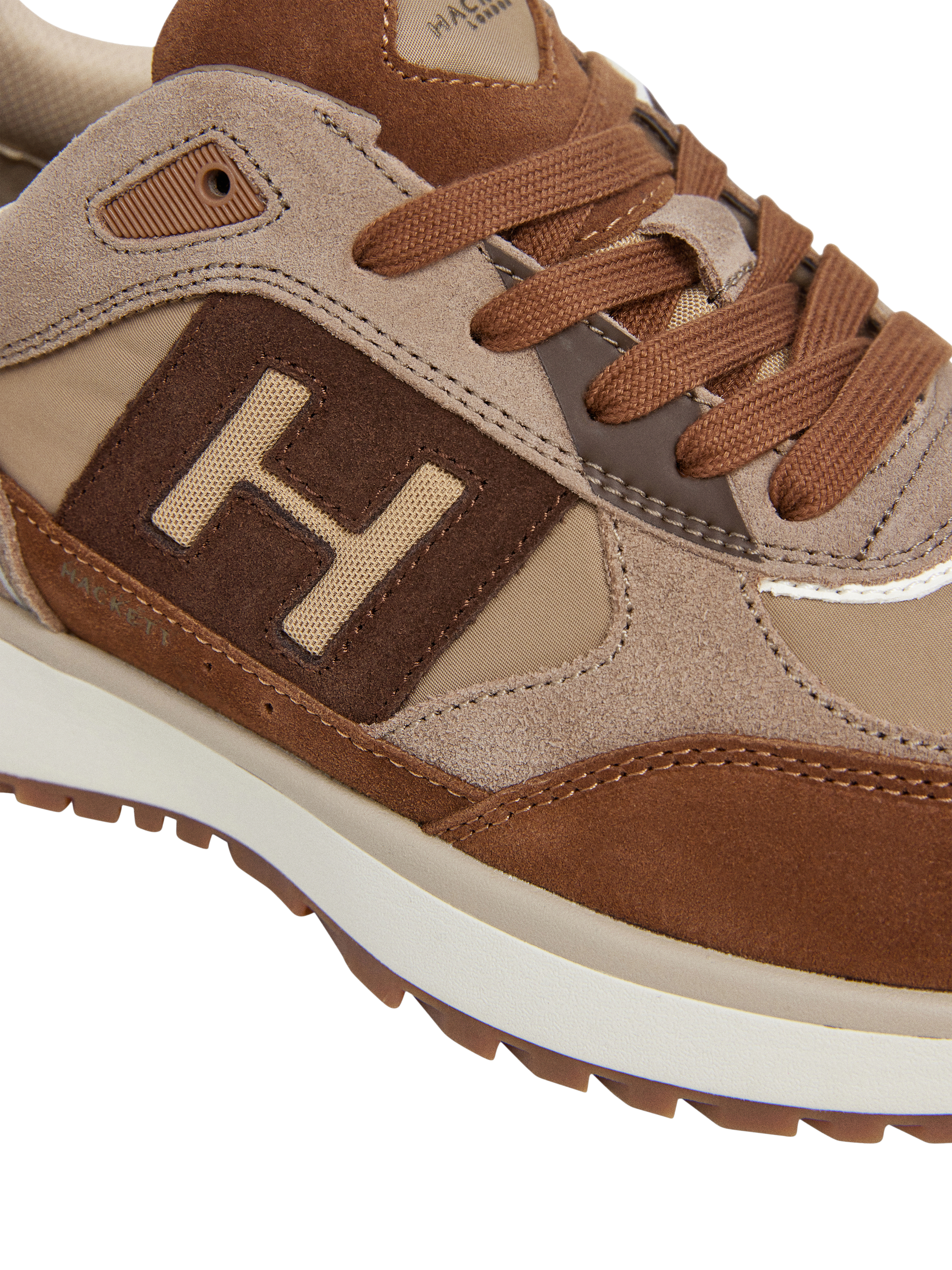 Product image 5 of 6, which shows Hackett London Otto Lace Up Trainers, Beige, 11