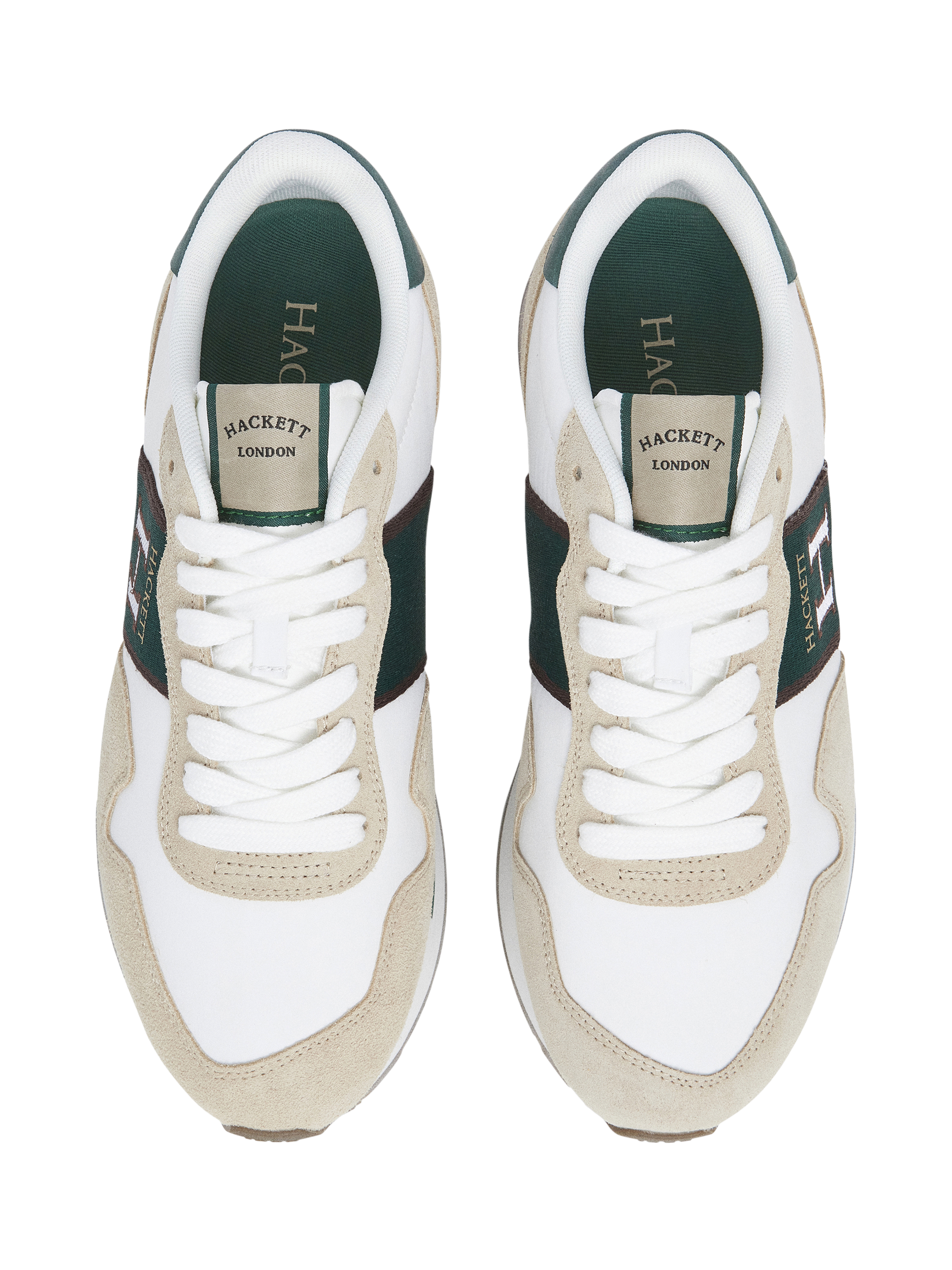 Product image 2 of 6, which shows Hackett London Keston Tape Lace Up Trainers, Off White/Multi, 11