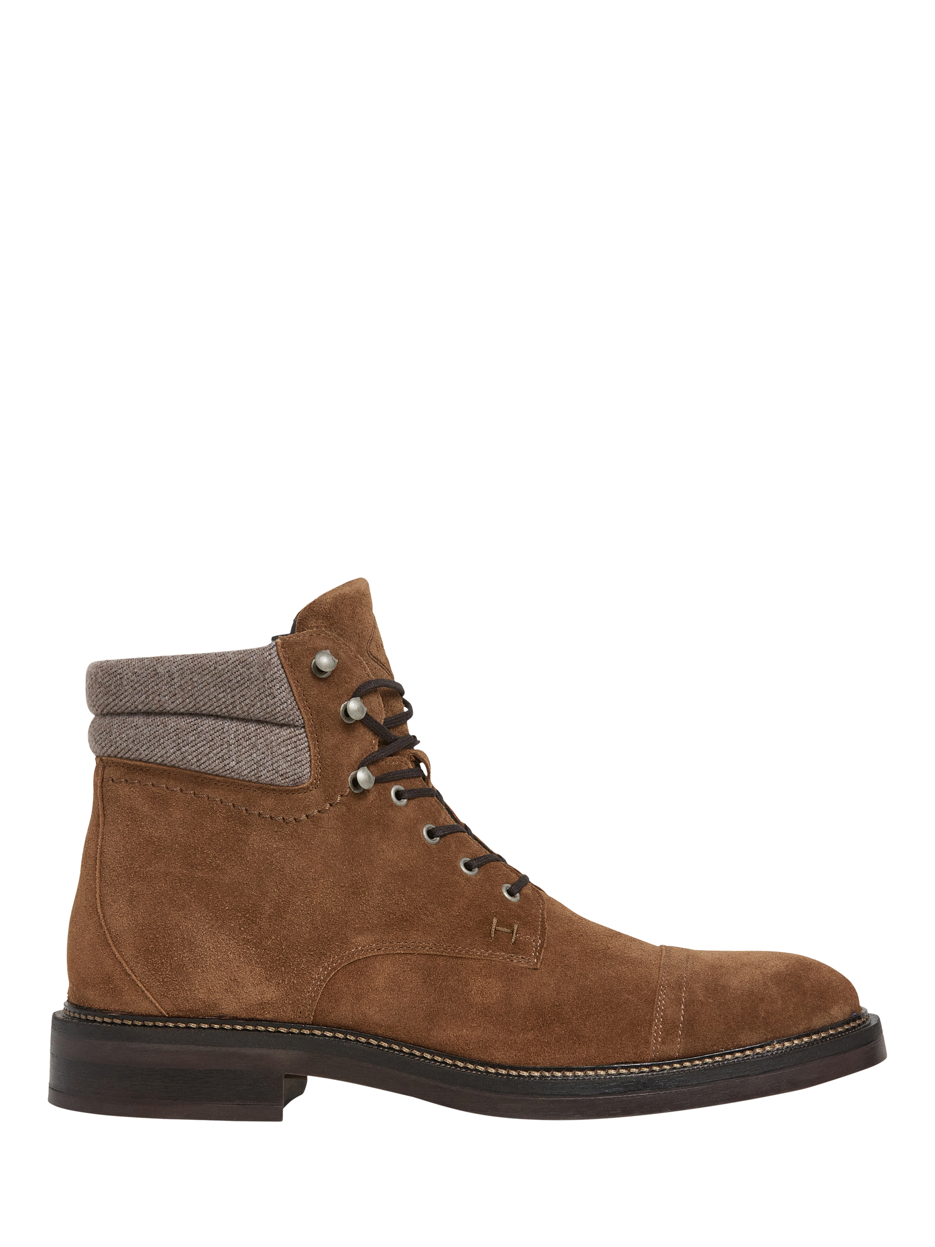 Product image 1 of 6, which shows Hackett London Suede Ankle Boots, Nut Brown, 6