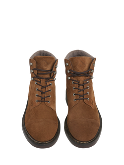 Hackett London Suede Ankle Boots, Nut Brown - view 2, Nut Brown