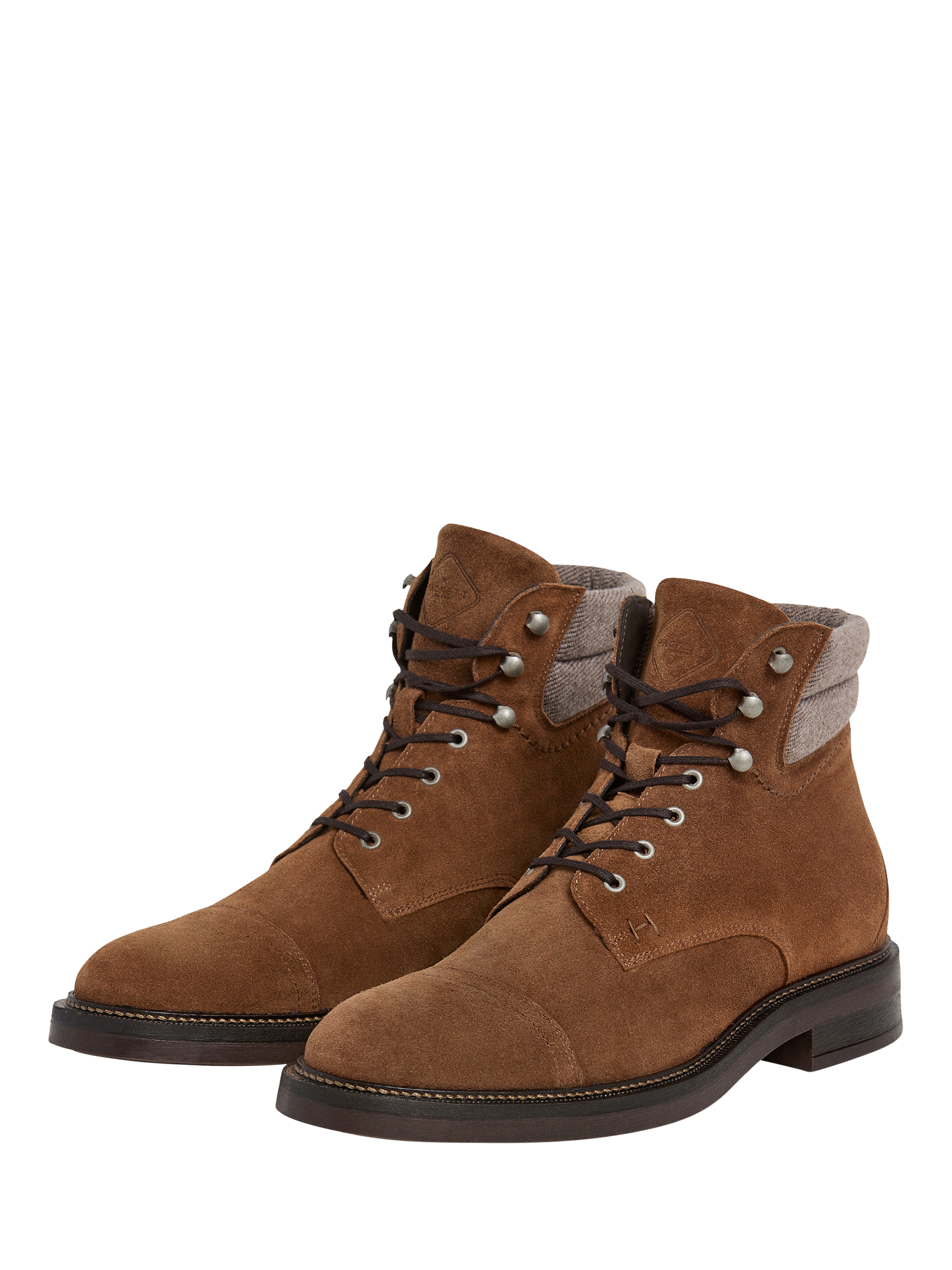 Product image 3 of 6, which shows Hackett London Suede Ankle Boots, Nut Brown, 6