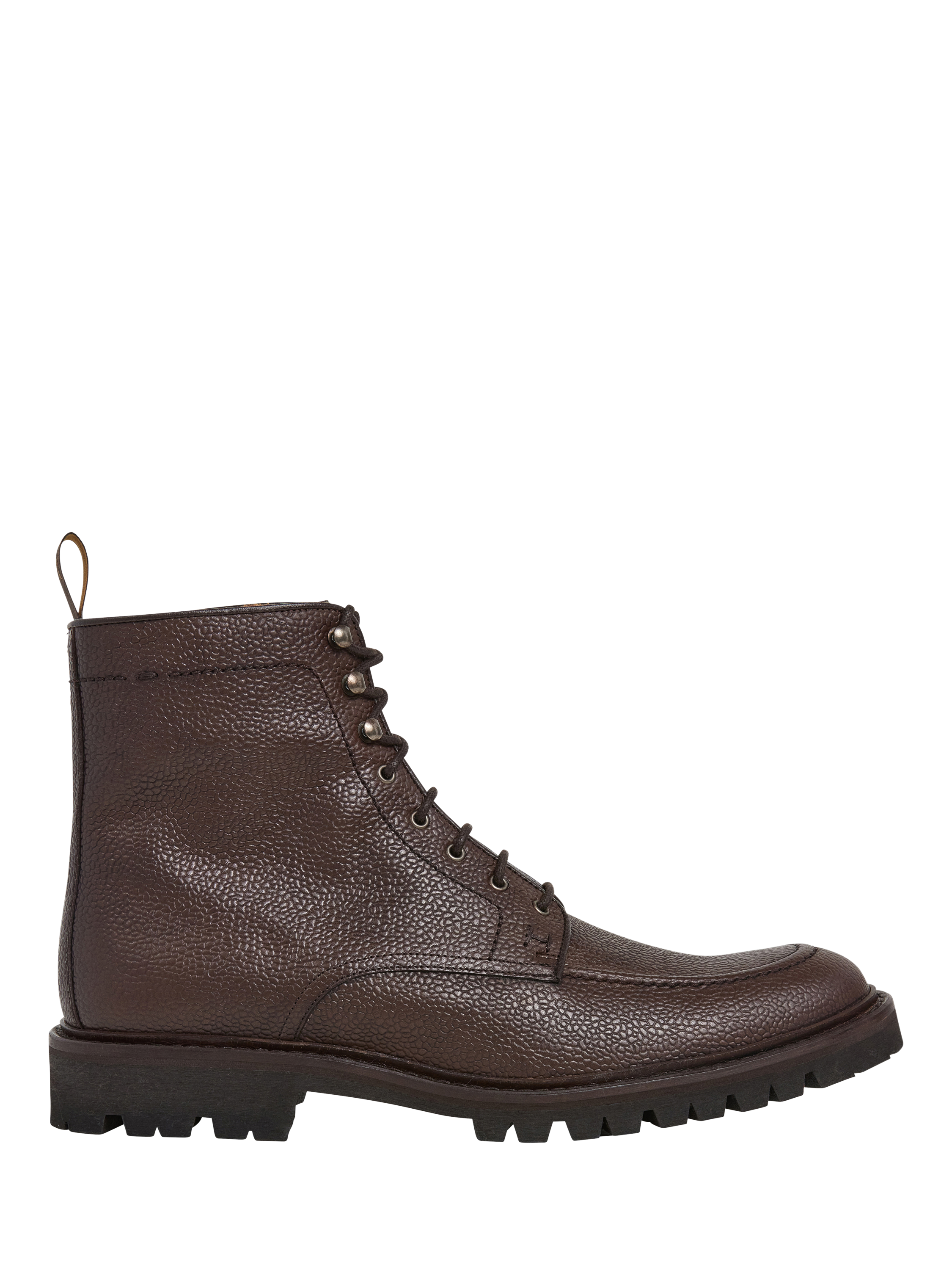 Product image 1 of 6, which shows Hackett London Lace Up Leather Ankle Boots, Dark Mocca Brown, 12