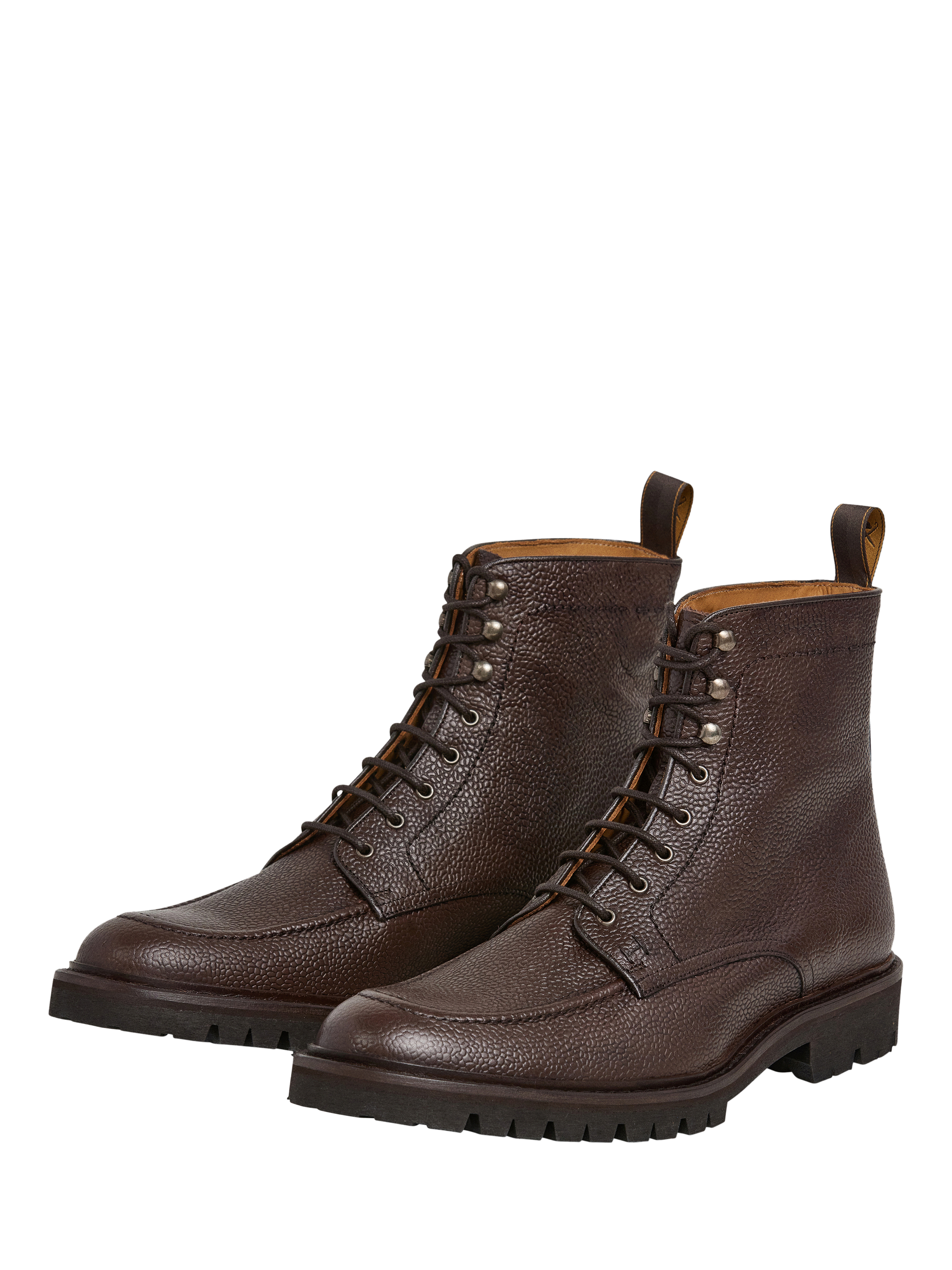 Product image 3 of 6, which shows Hackett London Lace Up Leather Ankle Boots, Dark Mocca Brown, 12