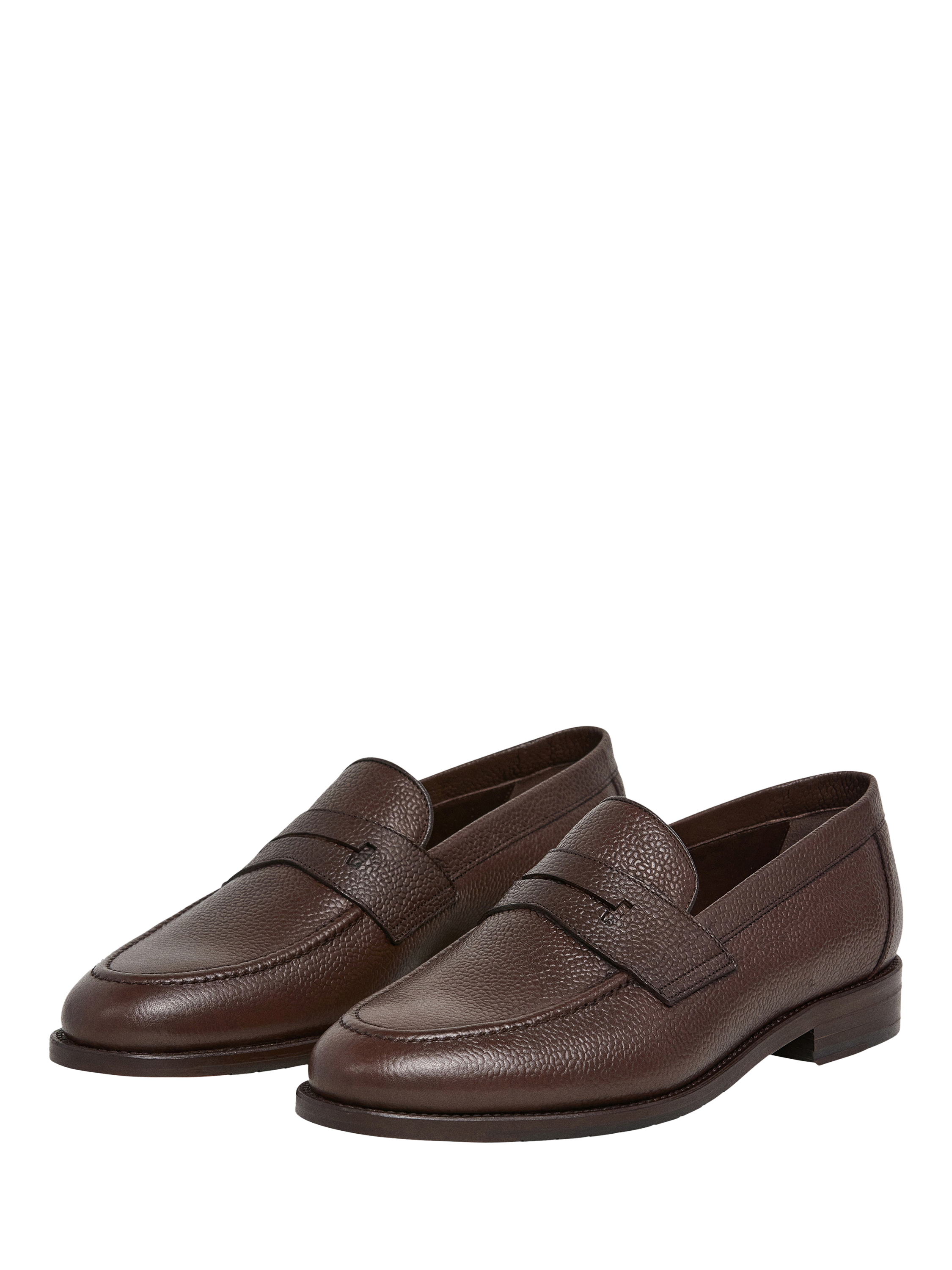 Product image 3 of 6, which shows Hackett London Leather Loafers, Dark Mocca Brown, 6