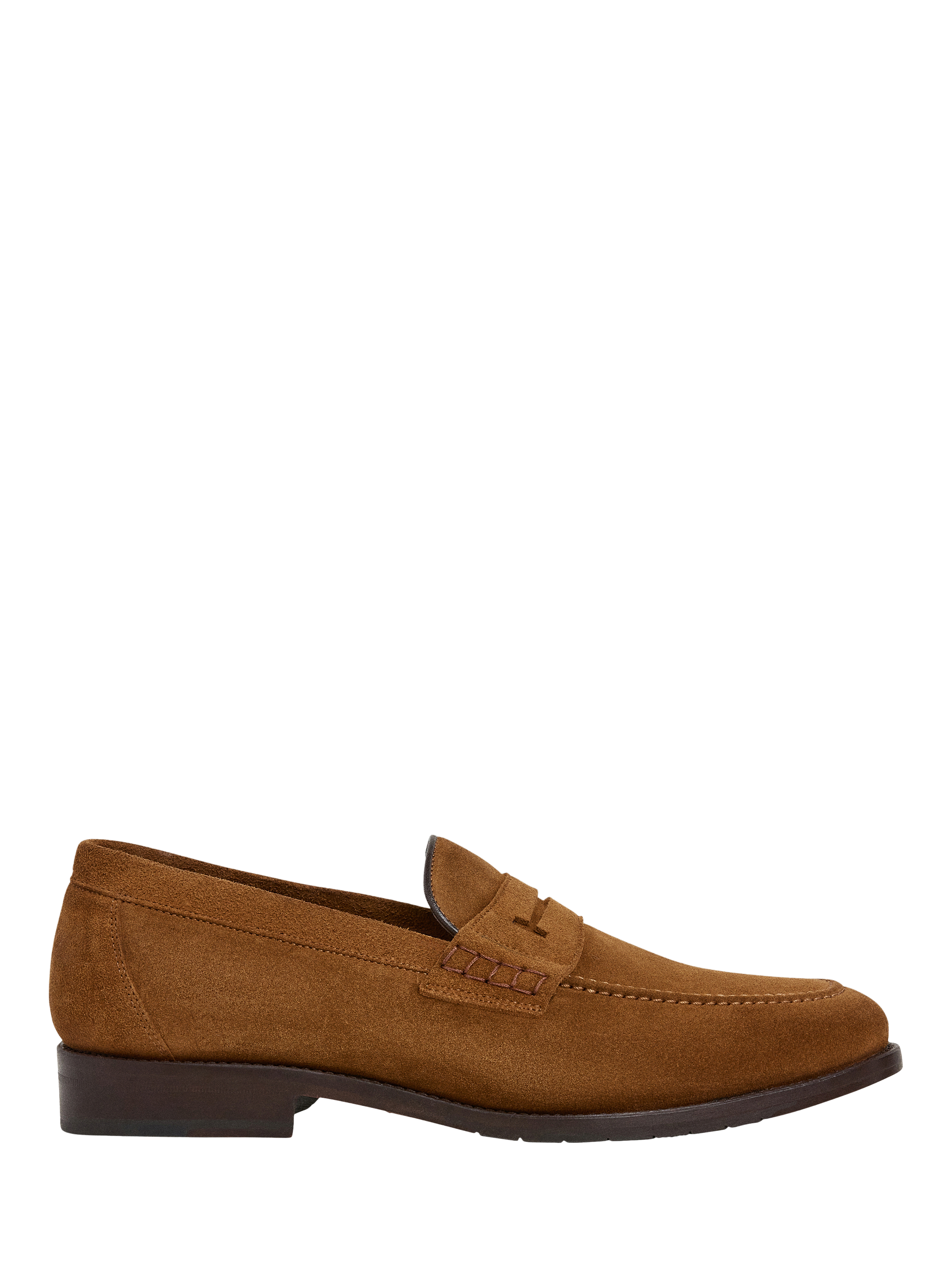 Product image 1 of 6, which shows Hackett London Suede Loafers, Tobacco Brown, 12