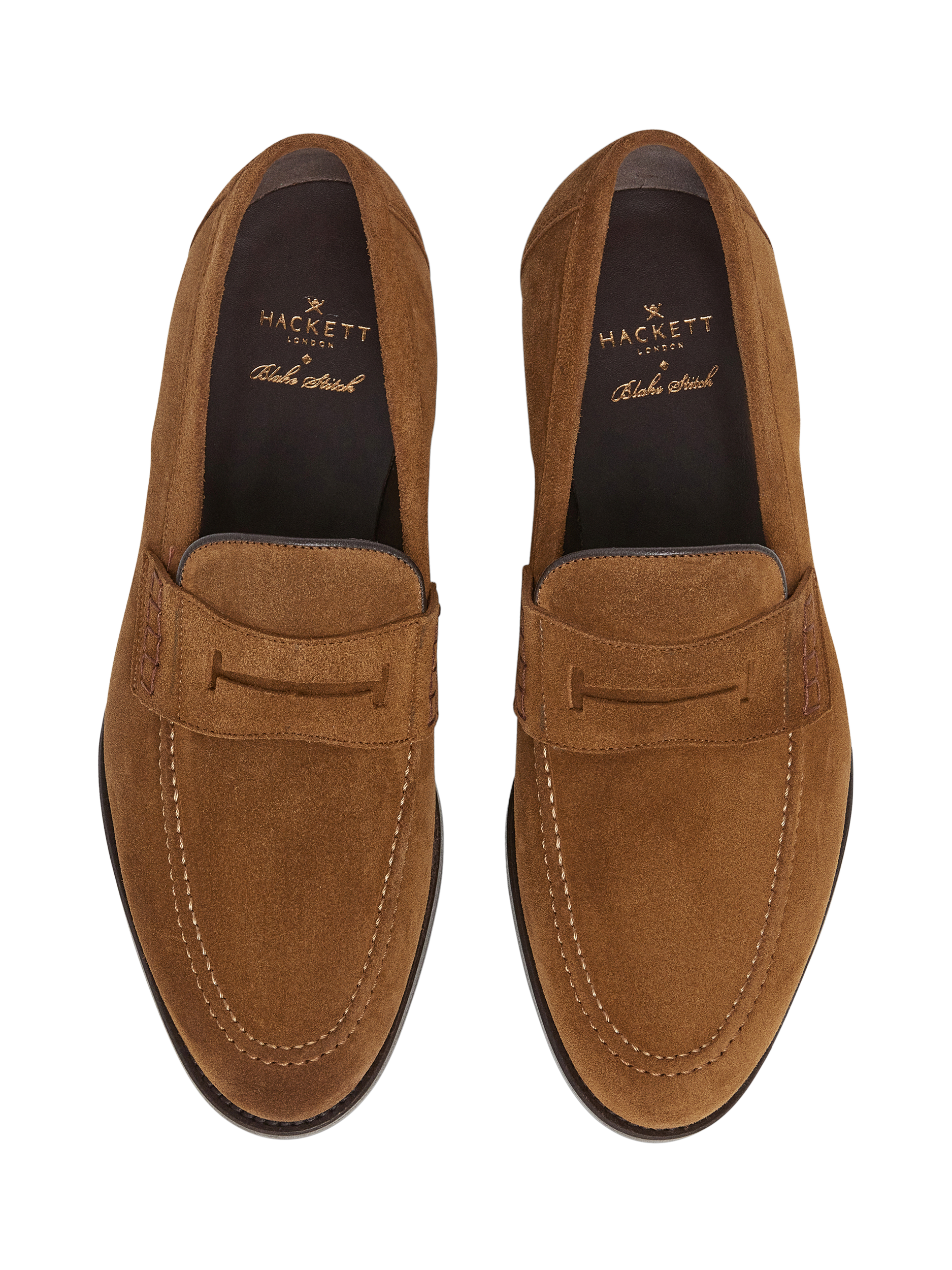 Product image 2 of 6, which shows Hackett London Suede Loafers, Tobacco Brown, 12