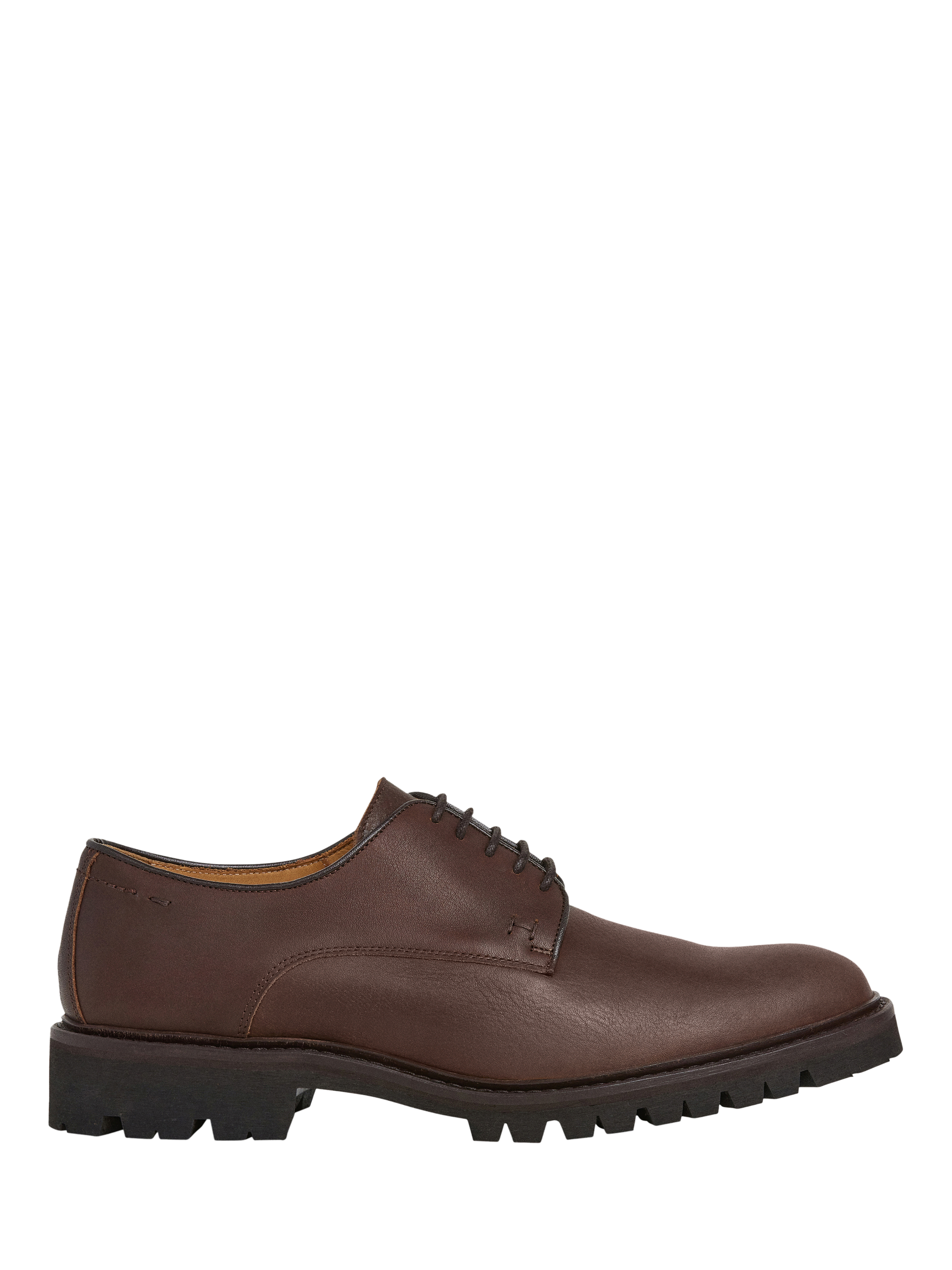 Product image 1 of 6, which shows Hackett London Leather Derby Shoes, Conker Brown, 12