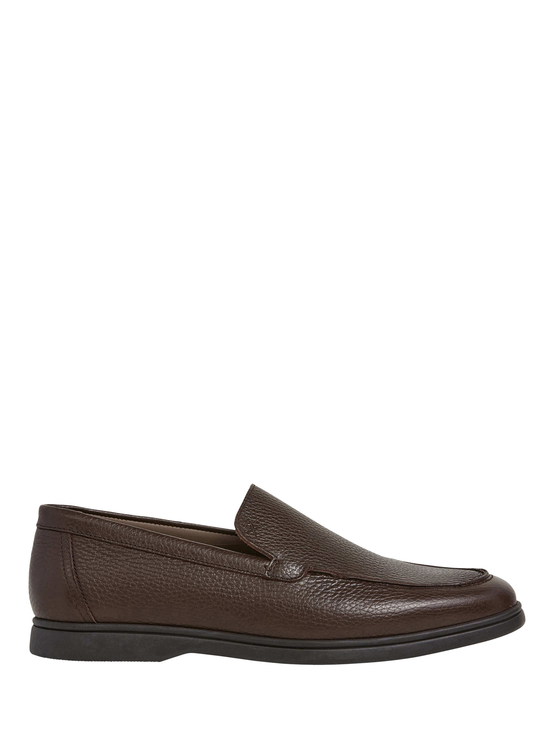 Product image 1 of 6, which shows Hackett London Minimalist Leather Loafers, Dark Mocca Brown, 11
