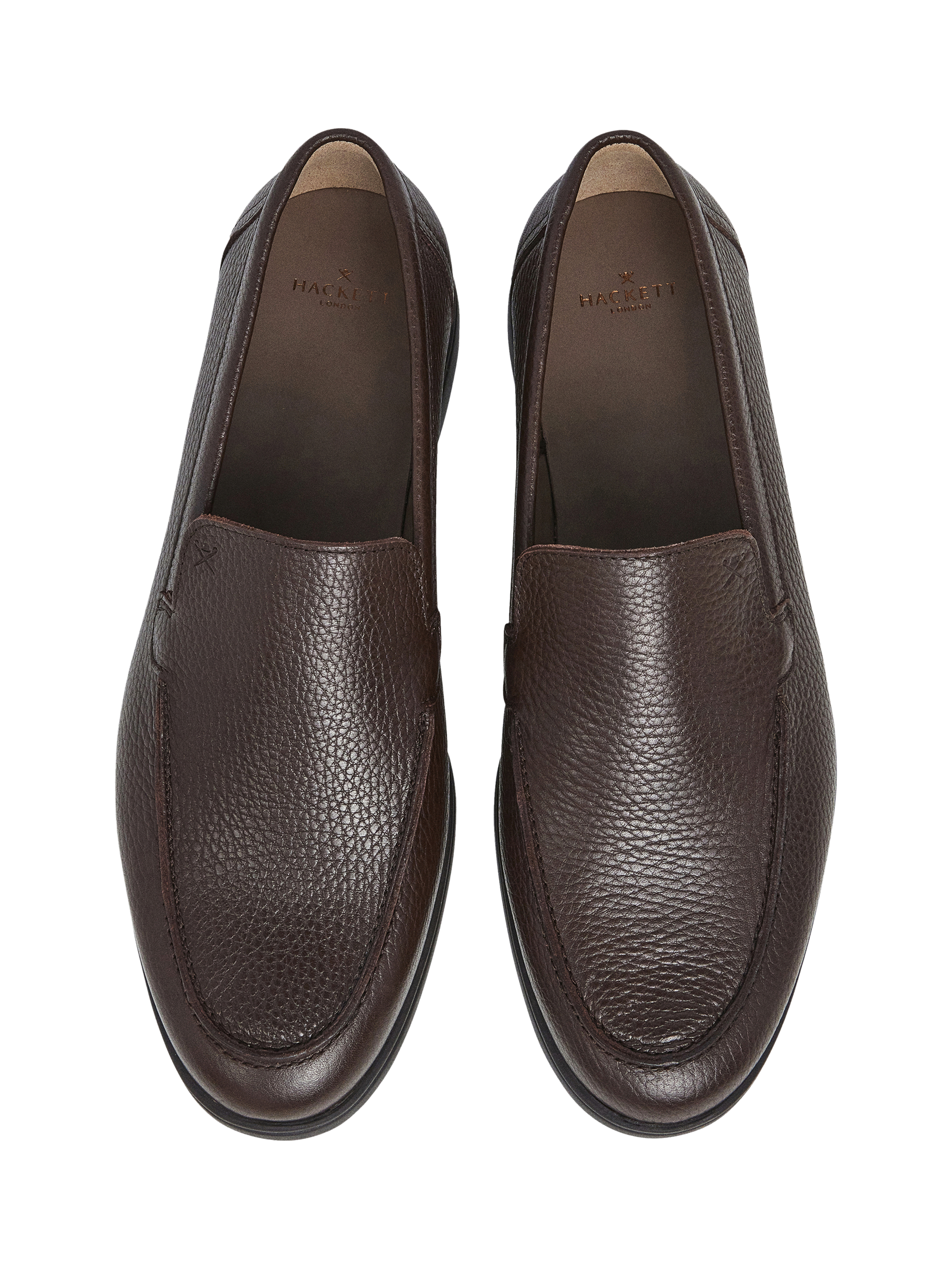 Product image 2 of 6, which shows Hackett London Minimalist Leather Loafers, Dark Mocca Brown, 11