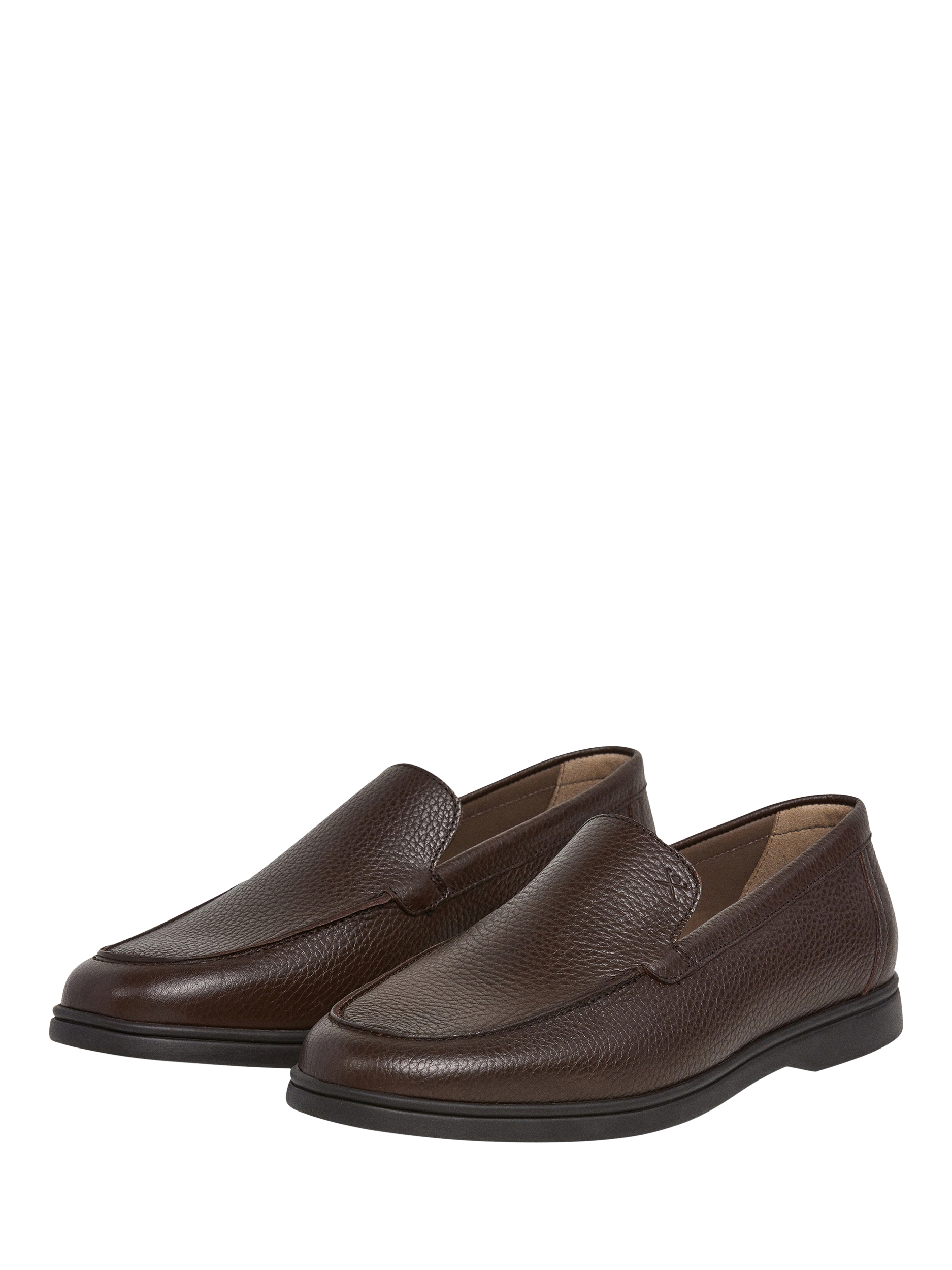 Product image 3 of 6, which shows Hackett London Minimalist Leather Loafers, Dark Mocca Brown, 11