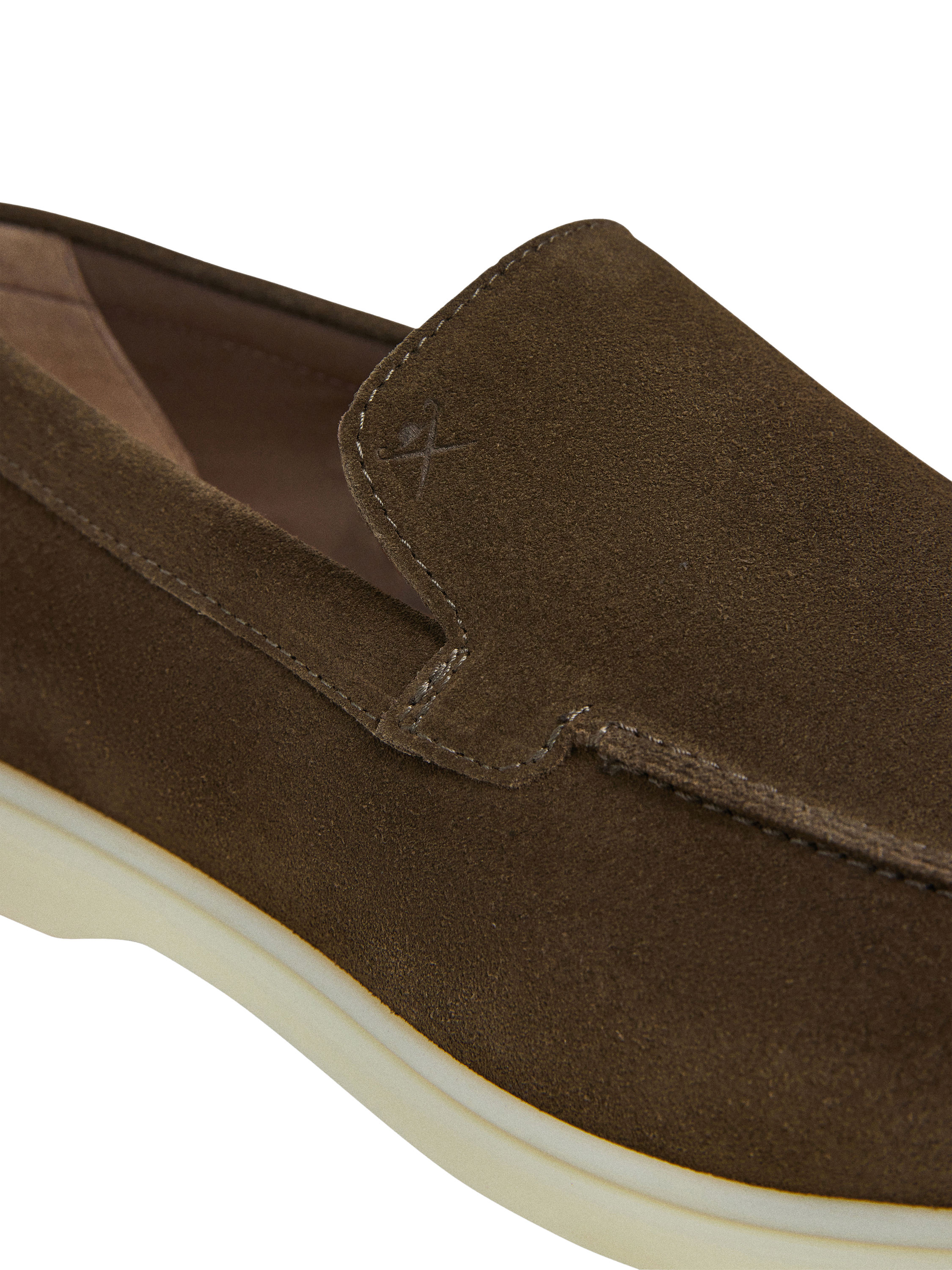 Product image 5 of 6, which shows Hackett London Suede Moccasins, Grey Green, 11