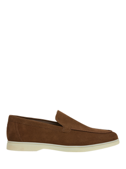 Hackett London Suede Moccasins, Brown, Brown