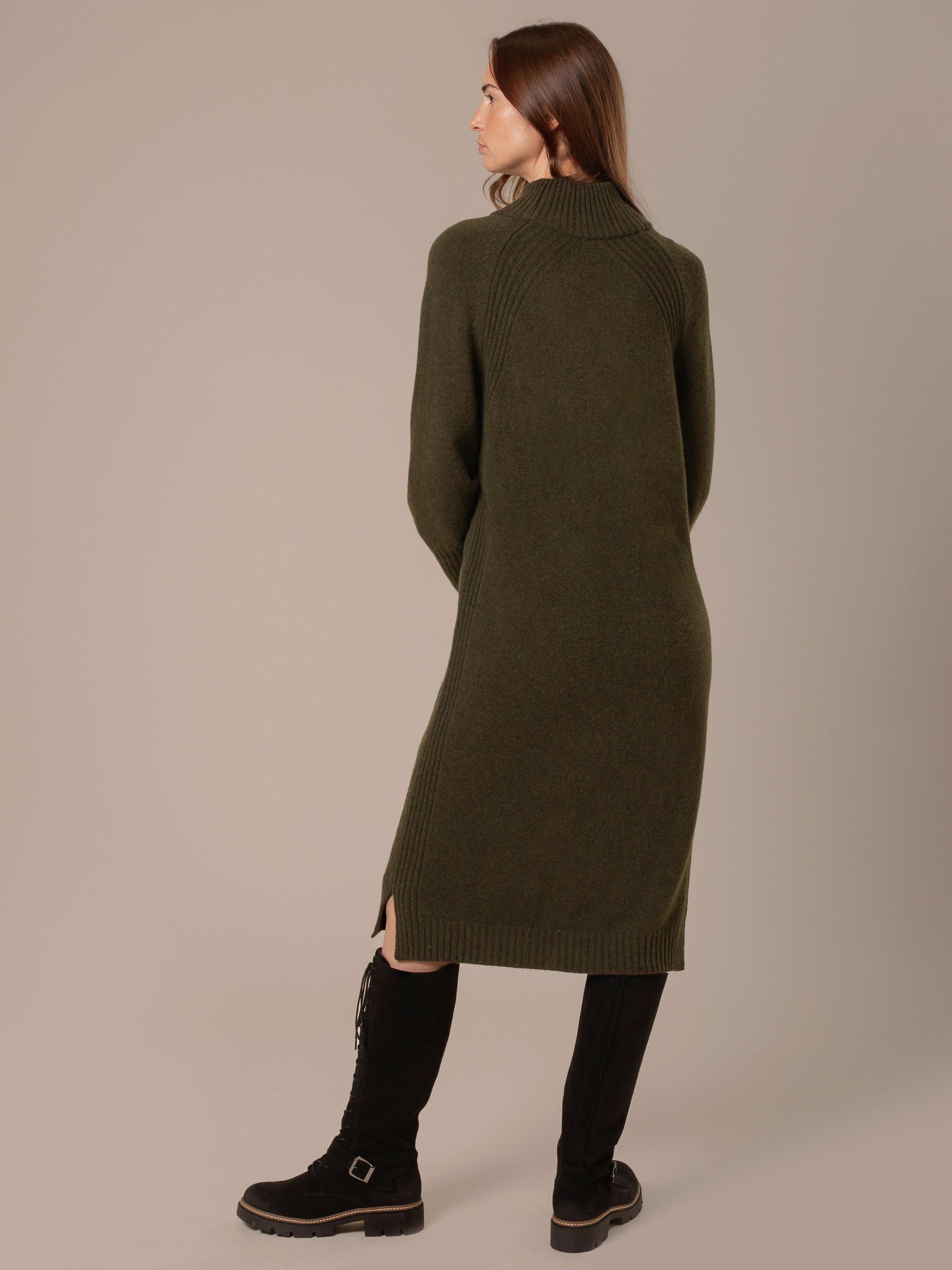 Product image 2 of 9, which shows Celtic & Co. Roll Neck Pure Wool Jumper Dress, Olive, XS