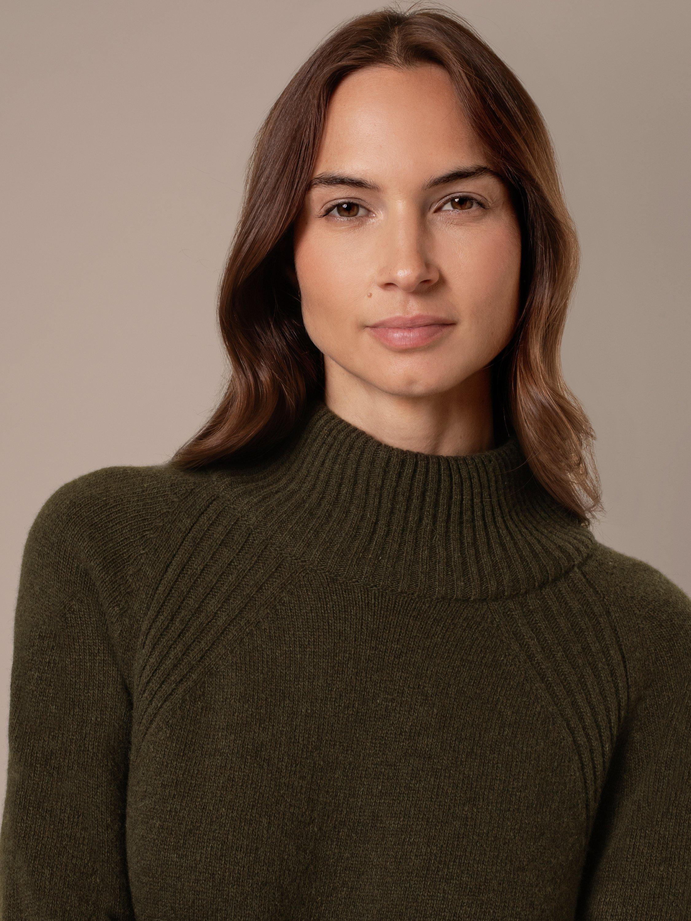 Product image 4 of 9, which shows Celtic & Co. Roll Neck Pure Wool Jumper Dress, Olive, XS