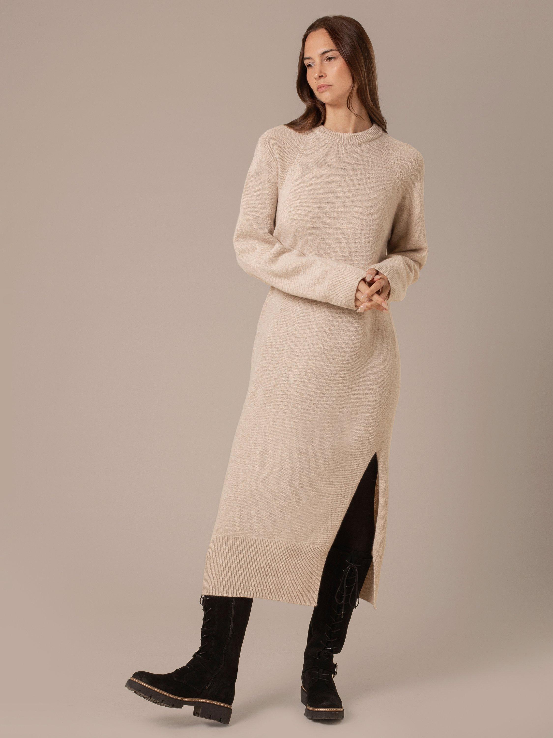 Product image 3 of 8, which shows Celtic & Co. Slouch Pure Wool Jumper Dress, Oatmeal, XS