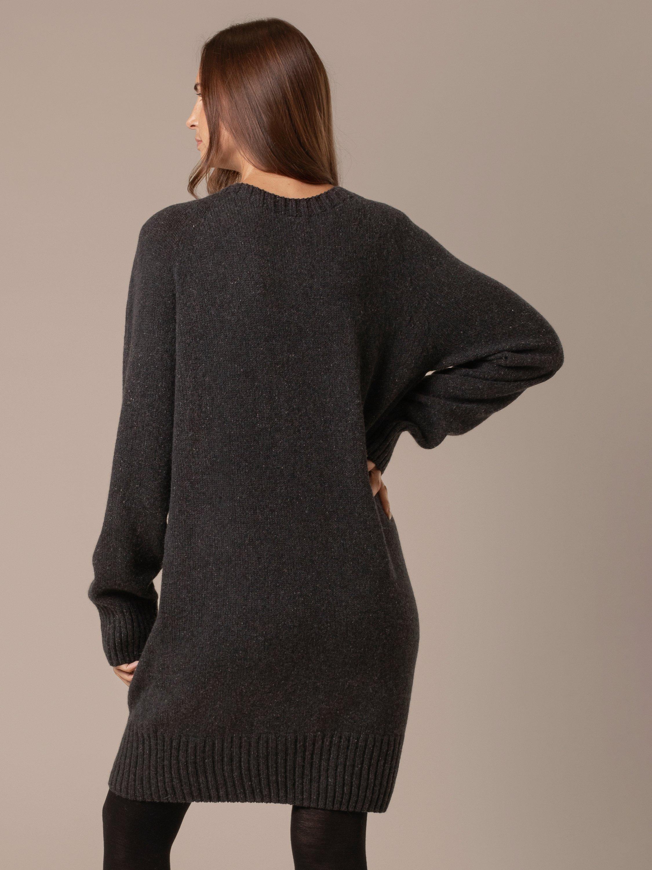 Product image 2 of 8, which shows Celtic & Co. Slouch Wool Rich Jumper Dress, Charcoal, XS