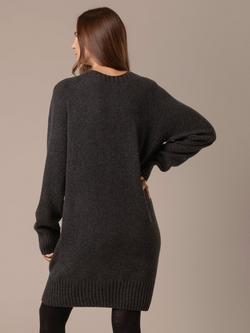 Celtic & Co. Slouch Wool Rich Jumper Dress, Charcoal - view 2, Charcoal