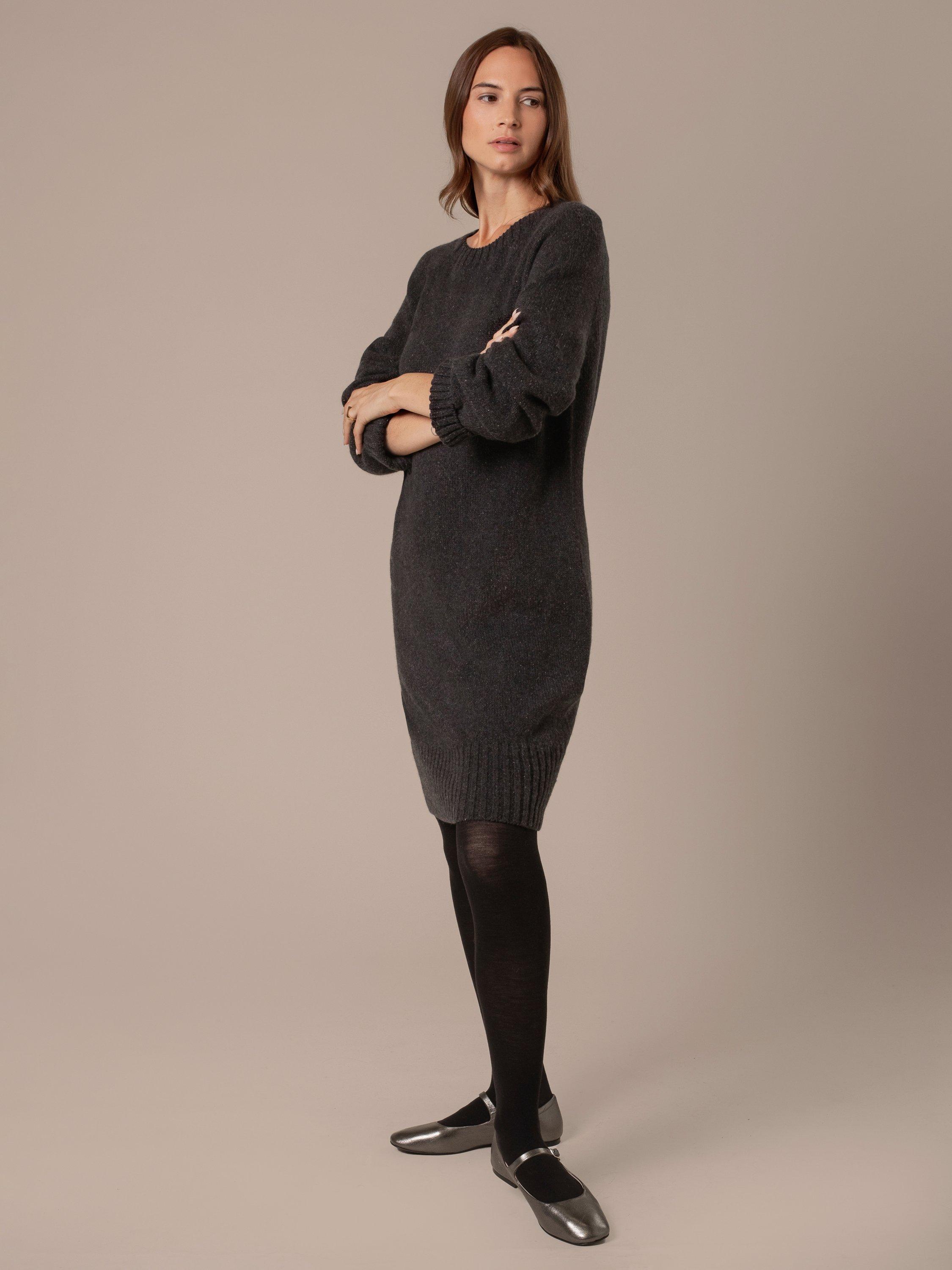 Product image 3 of 8, which shows Celtic & Co. Slouch Wool Rich Jumper Dress, Charcoal, XS