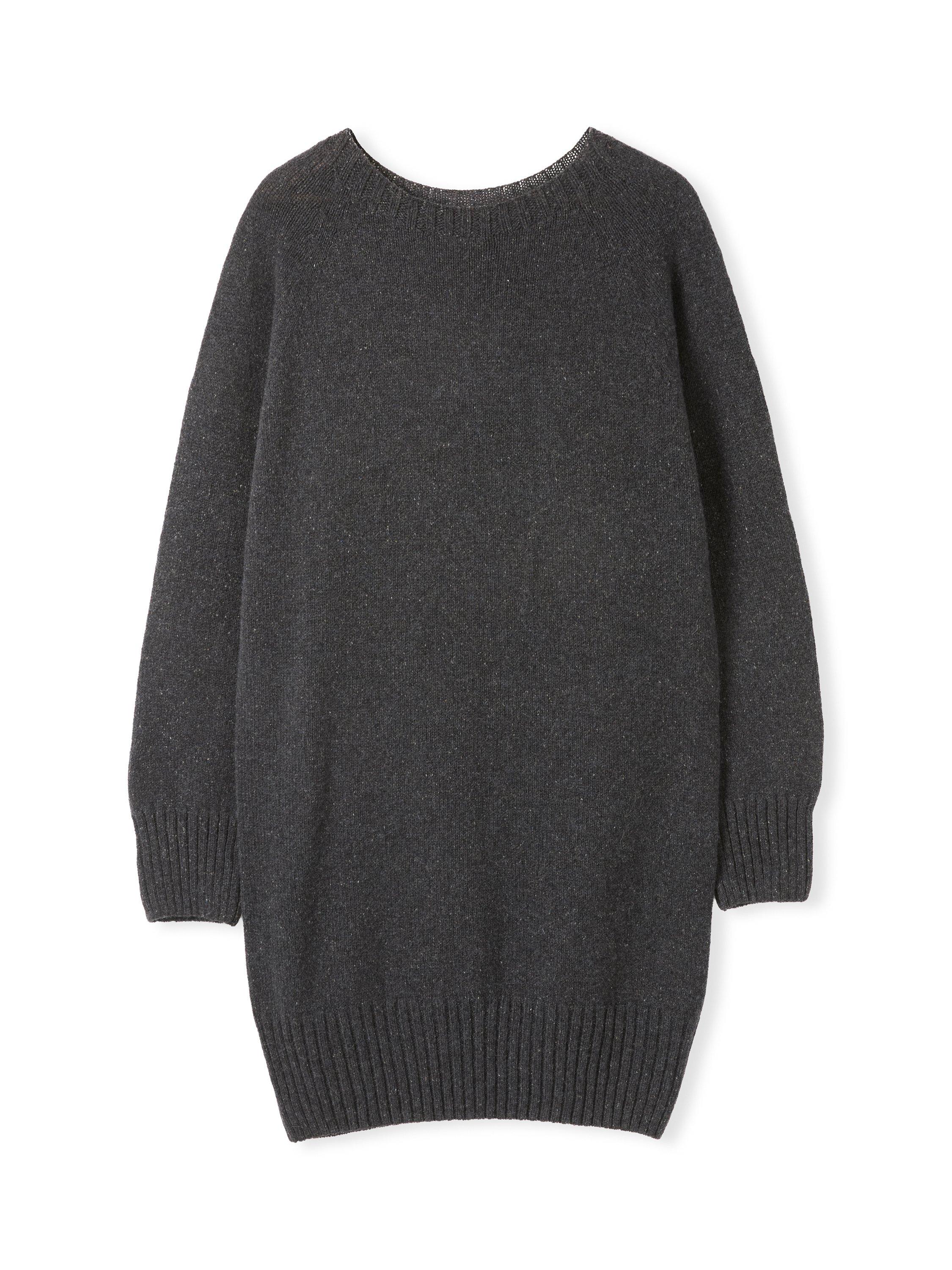 Product image 5 of 8, which shows Celtic & Co. Slouch Wool Rich Jumper Dress, Charcoal, XS