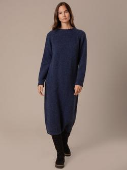 Celtic & Co. Slouch Pure Wool Jumper Dress, Navy Twist, Navy Twist