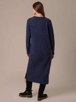 Celtic & Co. Slouch Pure Wool Jumper Dress, Navy Twist - view 2, Navy Twist
