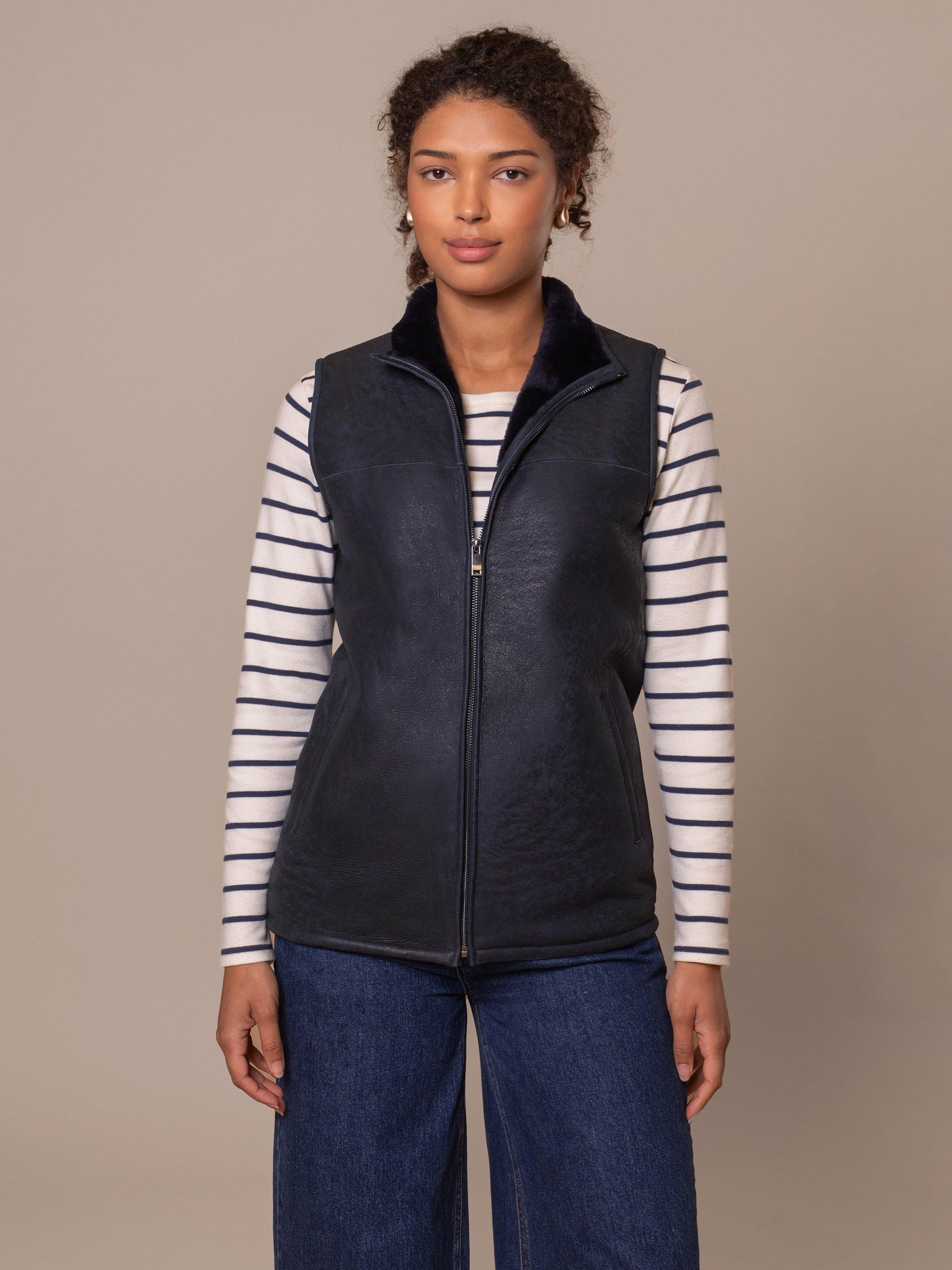 Product image 1 of 8, which shows Celtic & Co. Sheepskin Zip-Up Gilet, Sheepskin Bodywarmer, 8