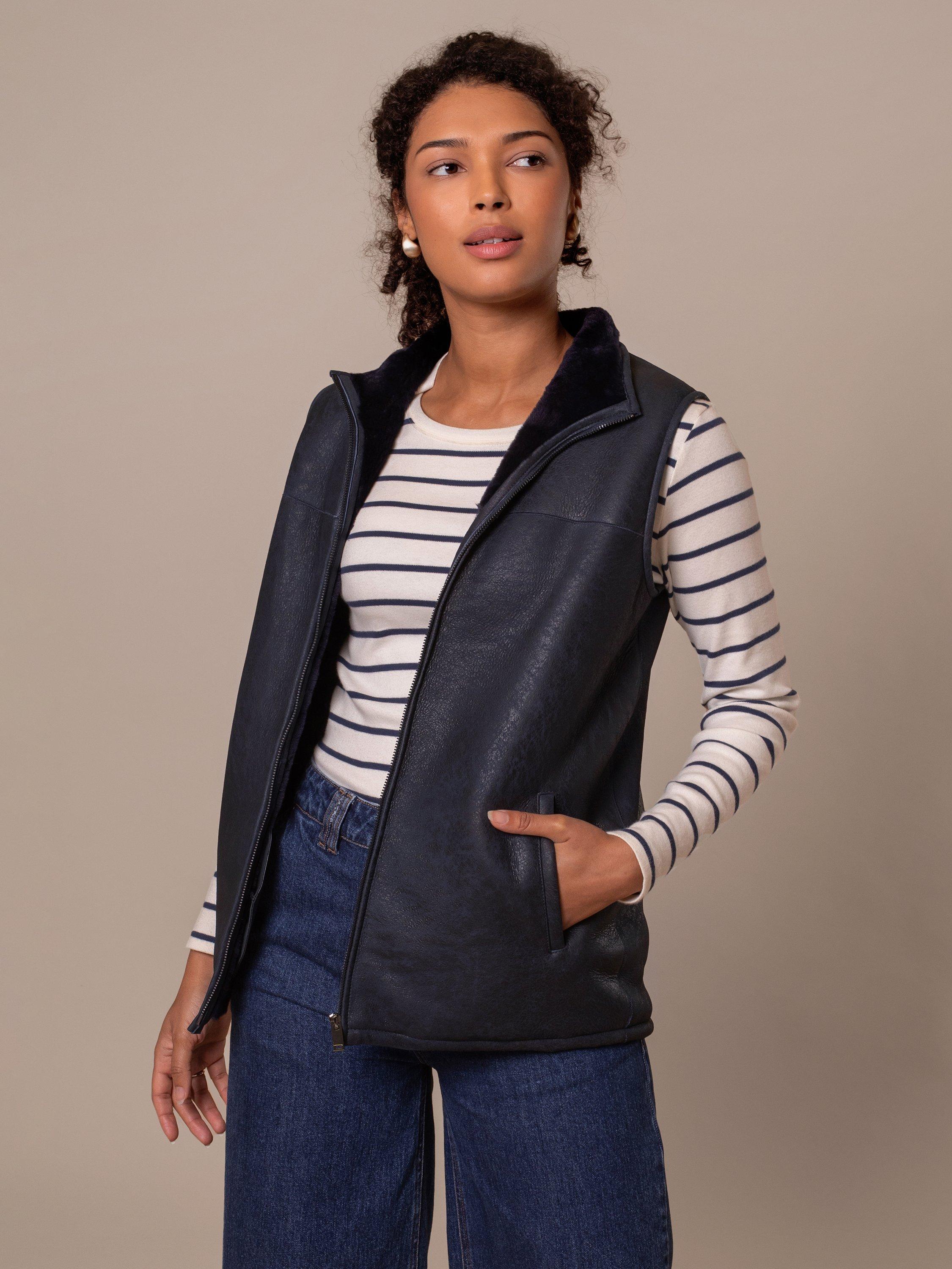 Product image 8 of 8, which shows Celtic & Co. Sheepskin Zip-Up Gilet, Sheepskin Bodywarmer, 8