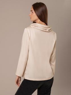 Celtic & Co. Drape Cowl Neck Top, Oyster - view 2, Oyster