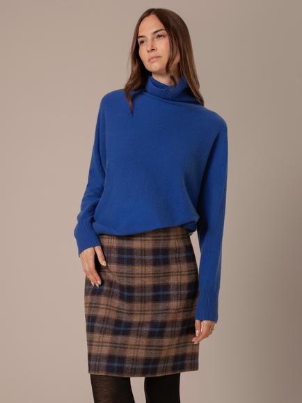 Celtic & Co. Celt Tartan Pure Wool Skirt, Cairngormbrownblue, Cairngormbrownblue