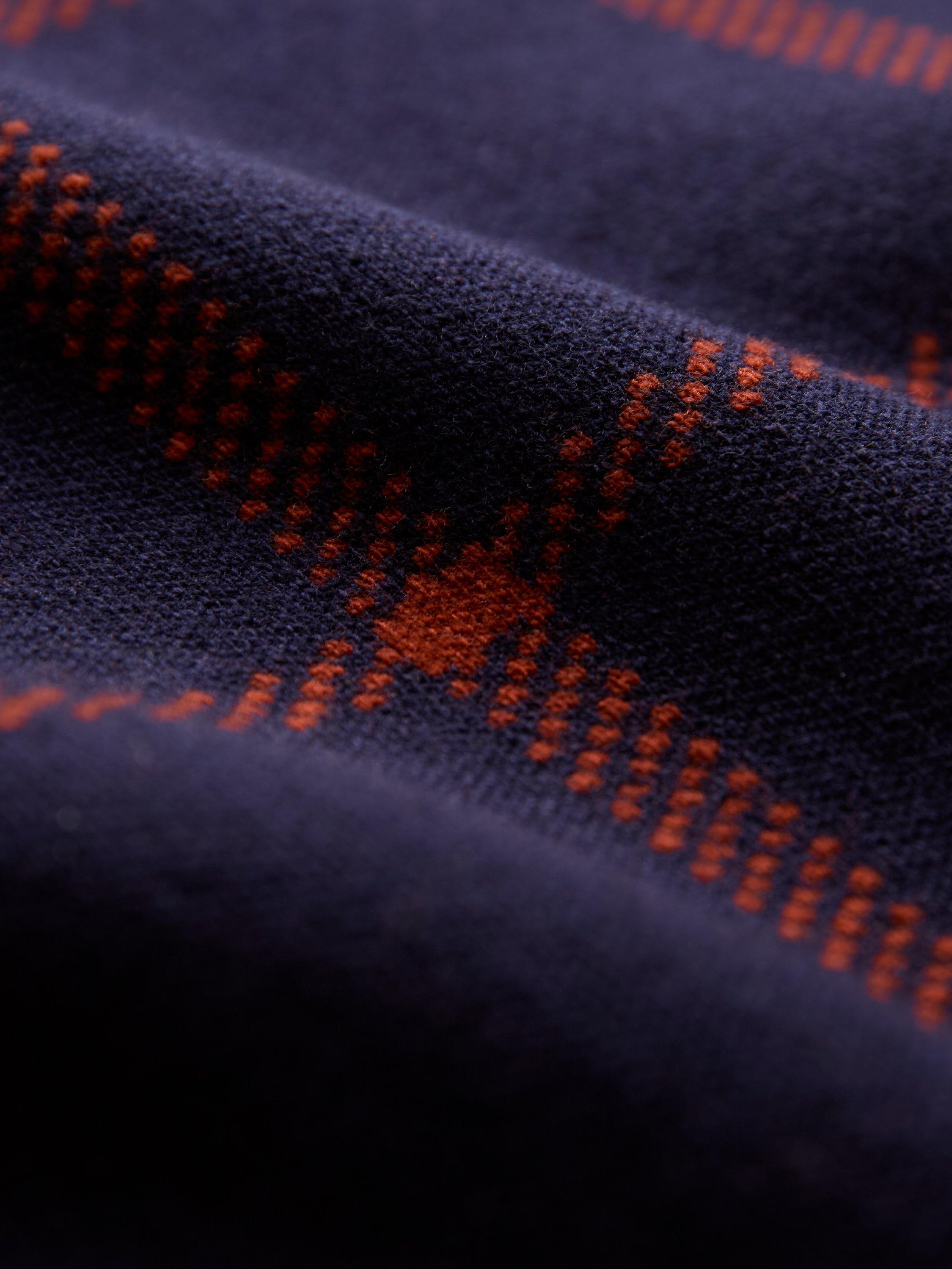 Product image 5 of 6, which shows Celtic & Co. Windowpane Check Pure Wool Mini Skirt, French Navy/ Rust, XS