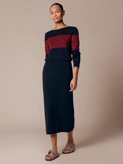 Celtic & Co. Pure Wool Midi Skirt, Dark Navy, Dark Navy