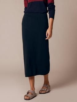 Celtic & Co. Pure Wool Midi Skirt, Dark Navy - view 2, Dark Navy