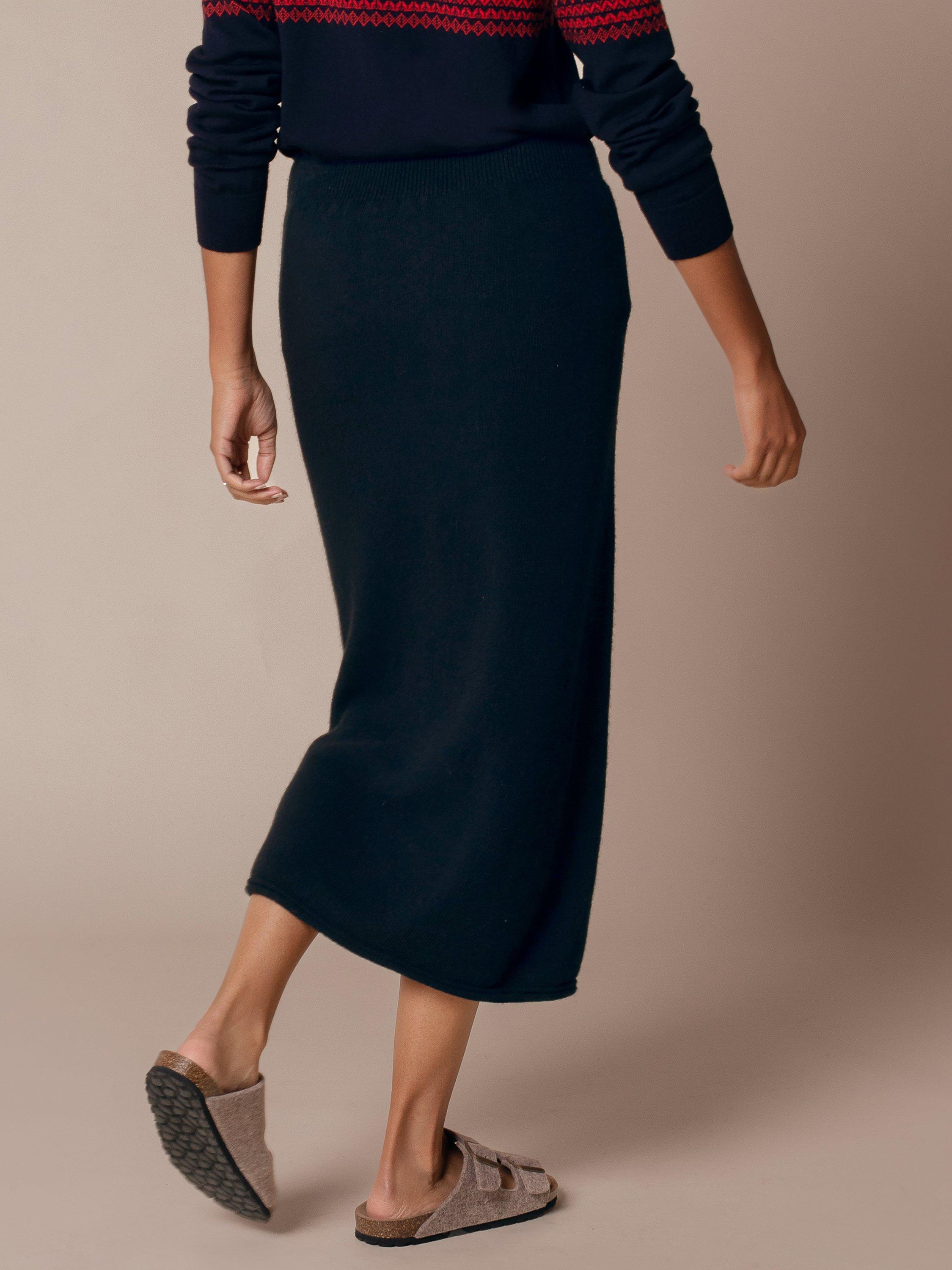 Product image 3 of 4, which shows Celtic & Co. Pure Wool Midi Skirt, Dark Navy, XS