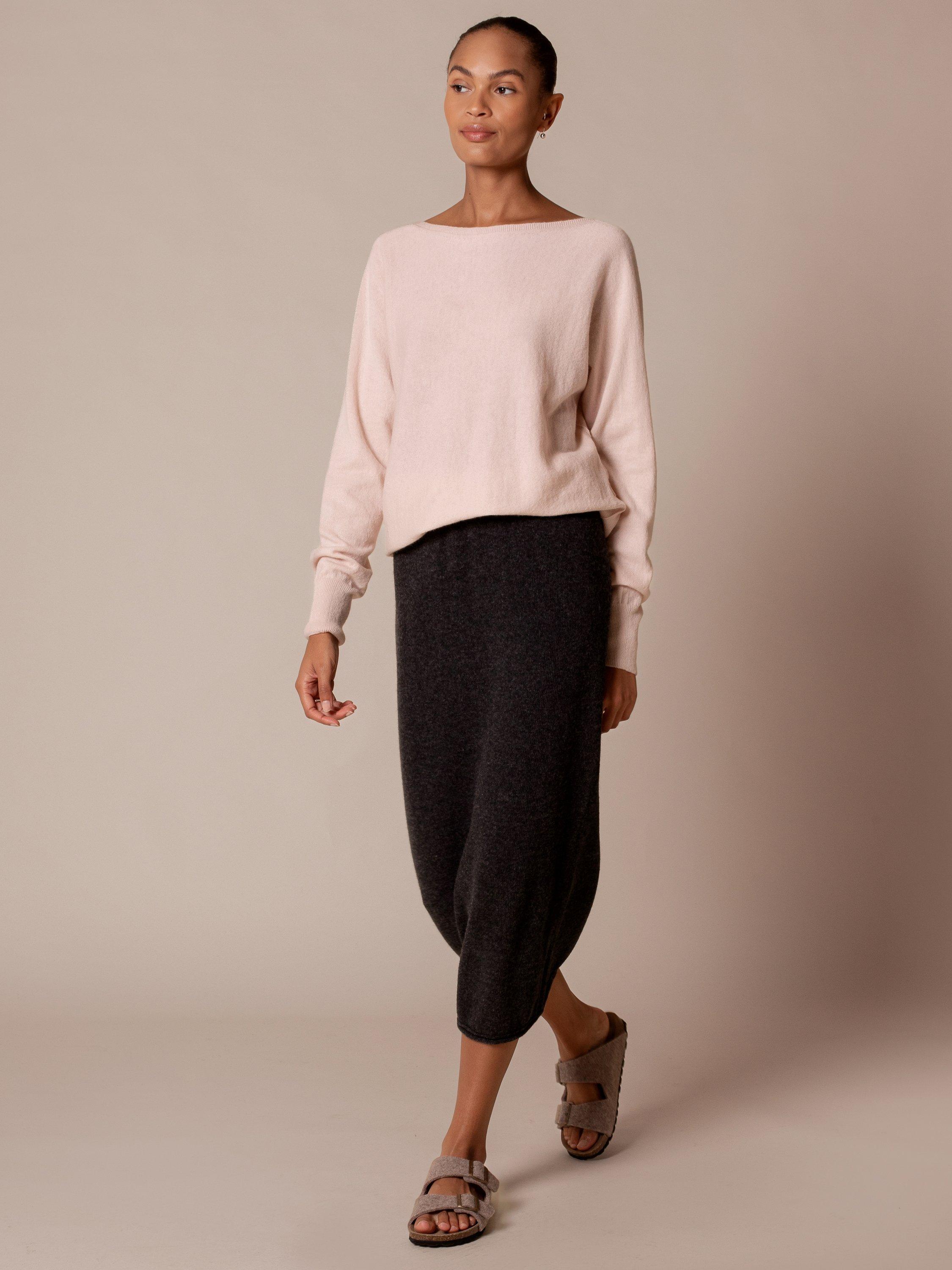 Product image 2 of 5, which shows Celtic & Co. Straight Pure Wool Midi Skirt, Charcoal, XS