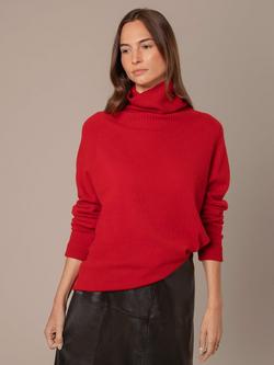 Celtic & Co. Slouch Roll Neck Pure Wool Jumper, Garnet, Garnet