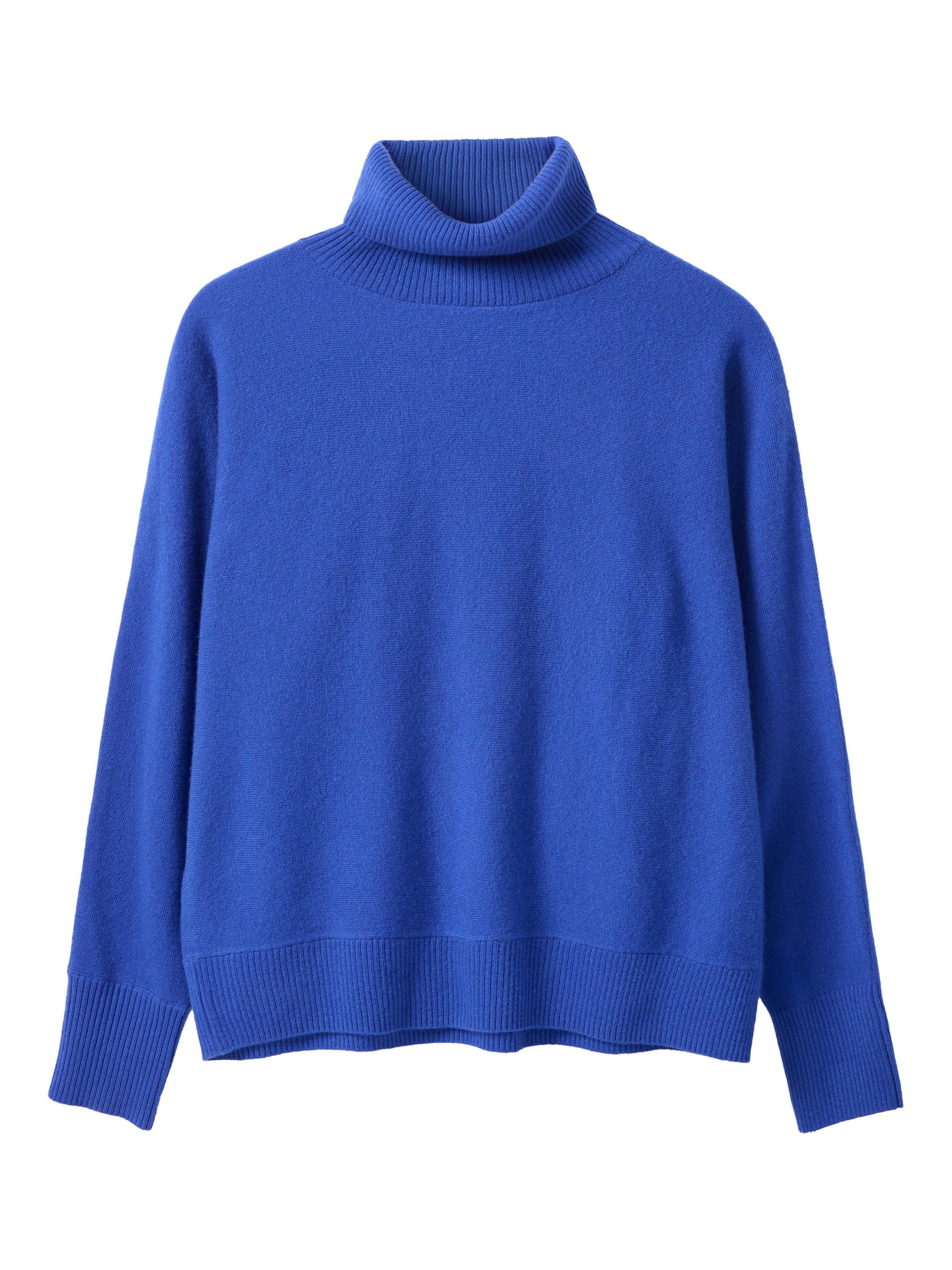 Product image 5 of 7, which shows Celtic & Co. Roll Neck Pure Wool Jumper, Lapis, XS