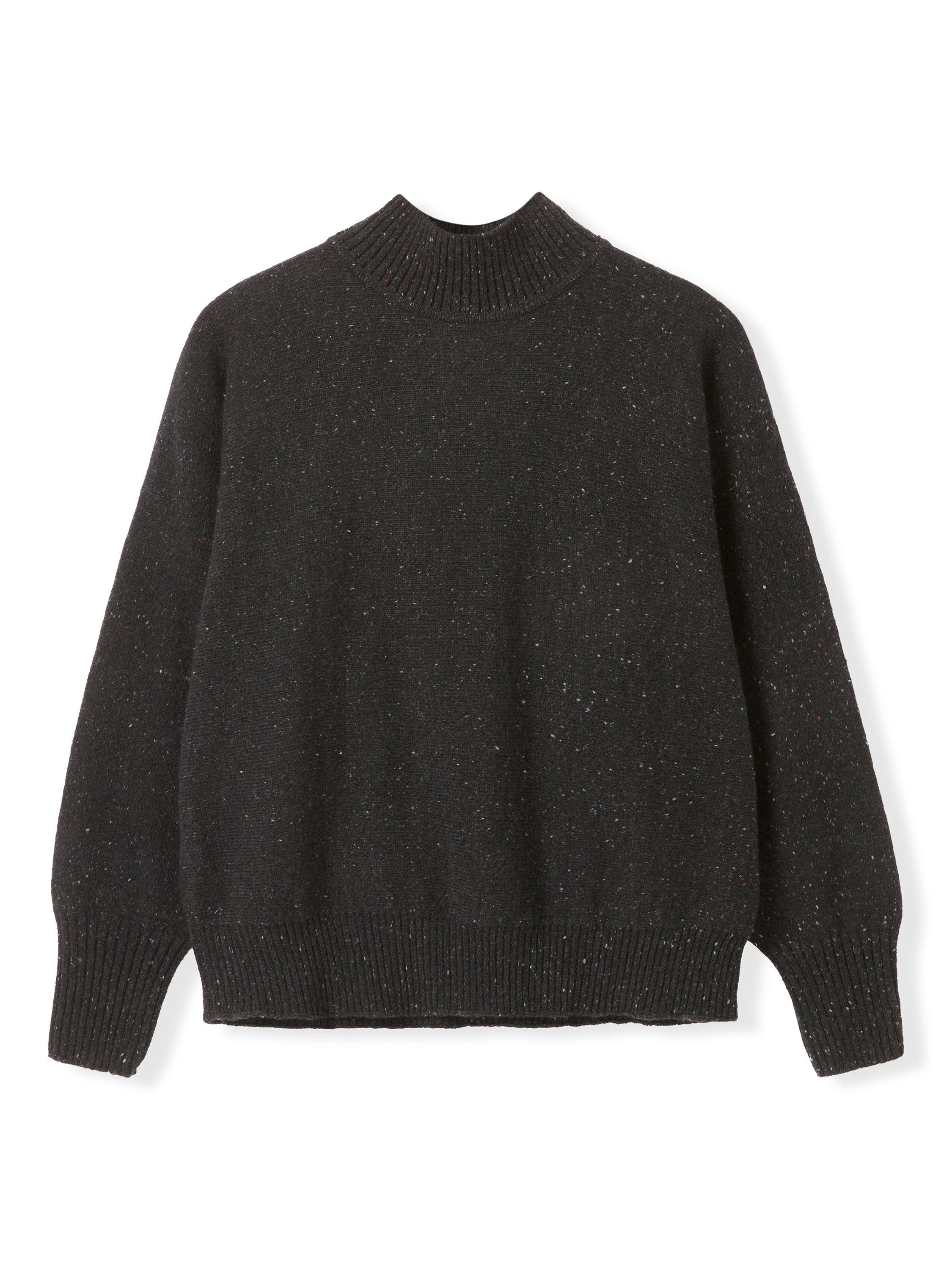Product image 4 of 8, which shows Celtic & Co. Fleck High Neck Pure Wool Jumper, Charcoal, XS