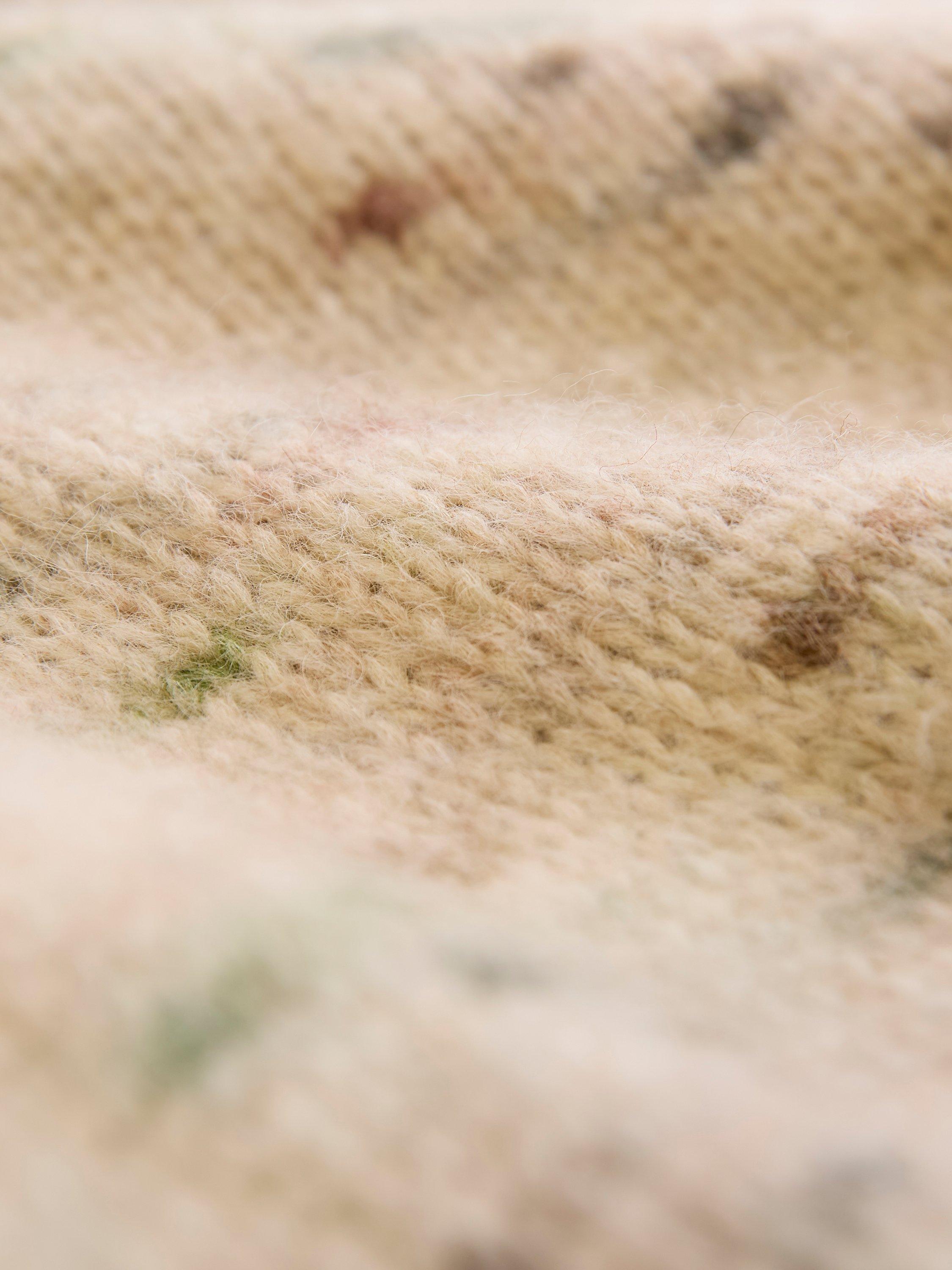 Product image 9 of 9, which shows Celtic & Co. Paint Drip Wool Rich Jumper, Oatmeal/Multi, XS