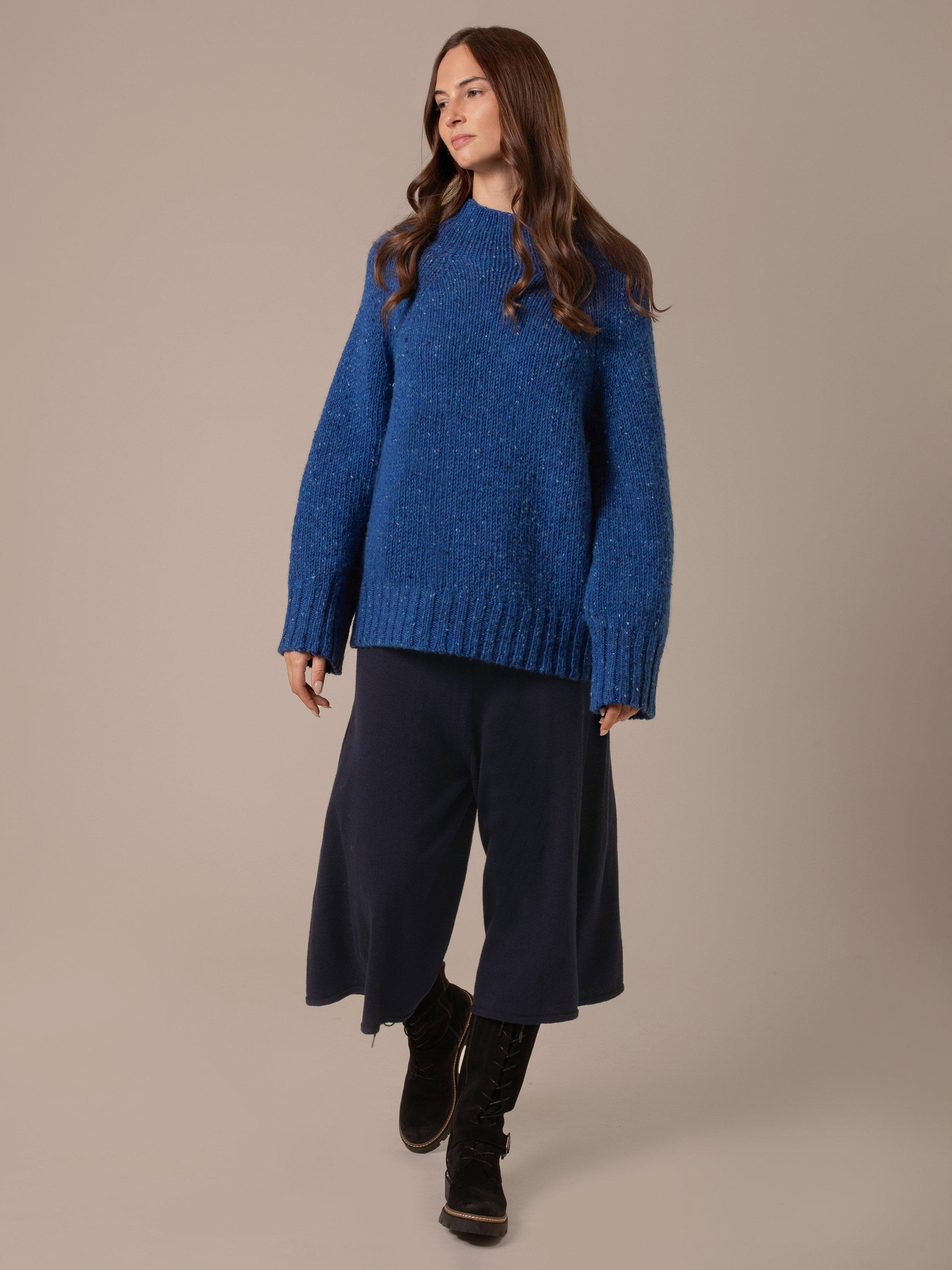 Product image 2 of 3, which shows Celtic & Co. Pure Merino Wool Culottes, Navy, XS