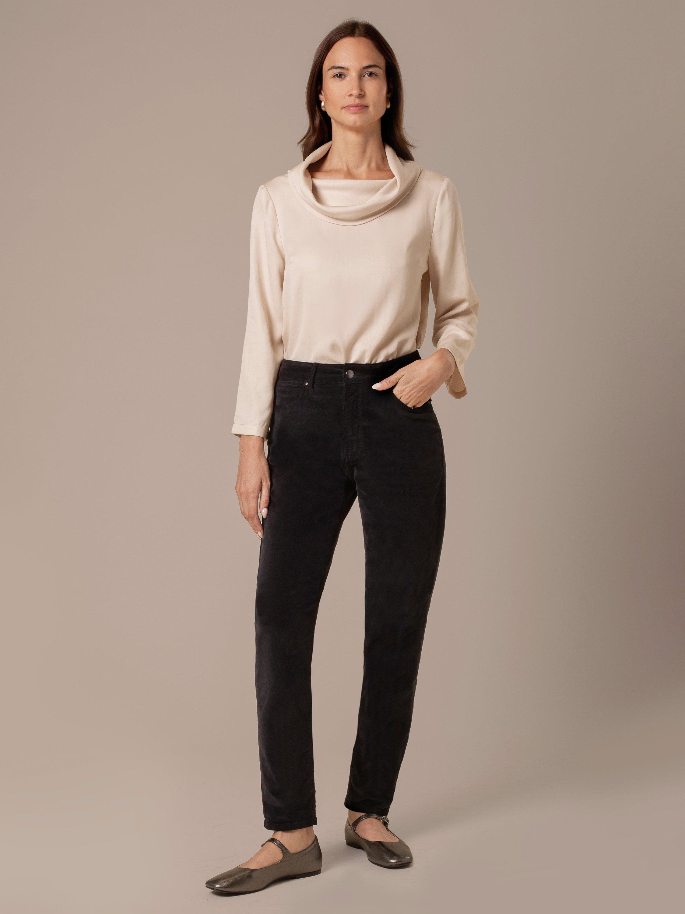Product image 1 of 9, which shows Celtic & Co. Slim Straight Leg Trousers, Charcoal, 8