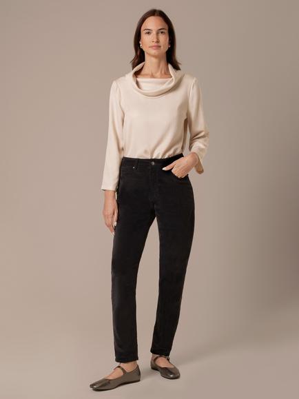 Celtic & Co. Slim Straight Leg Trousers, Charcoal, Charcoal