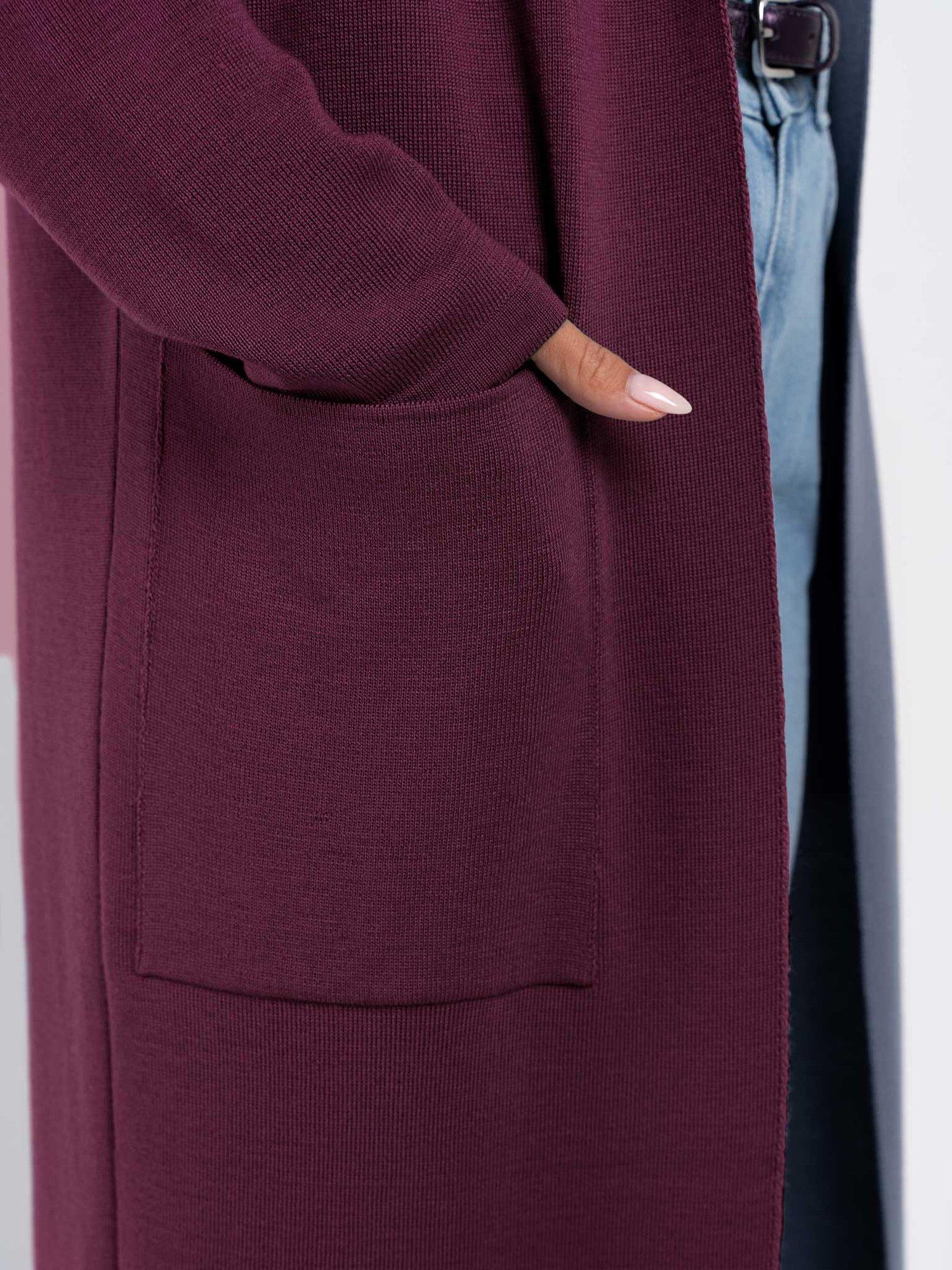 Product image 4 of 5, which shows Celtic & Co. Seraphina Longline Pure Wool Cardigan, Java, 8